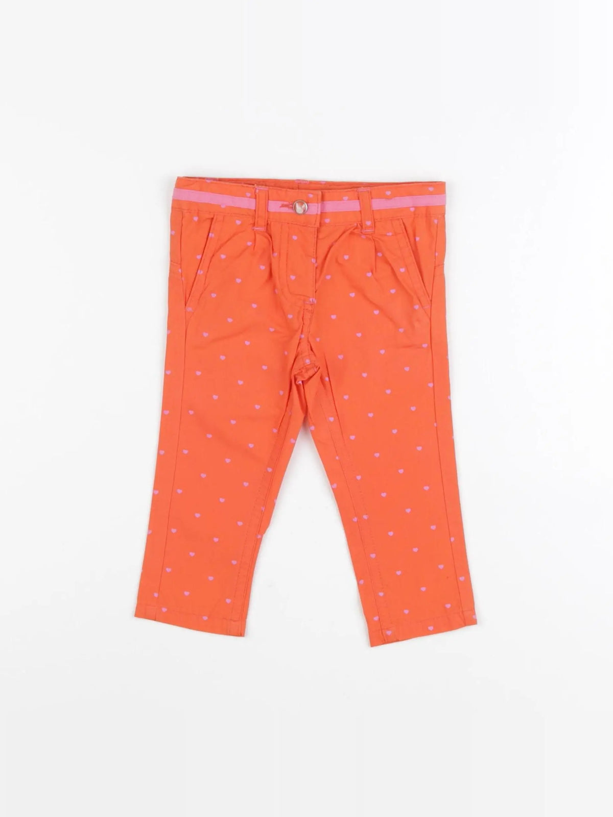 Vertbaudet - pantalon orange, rose - 3 mois