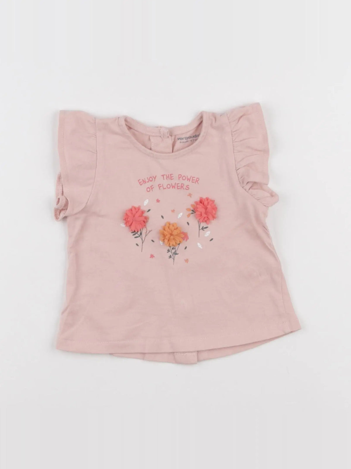 Vertbaudet - tee-shirt rose - 6 mois