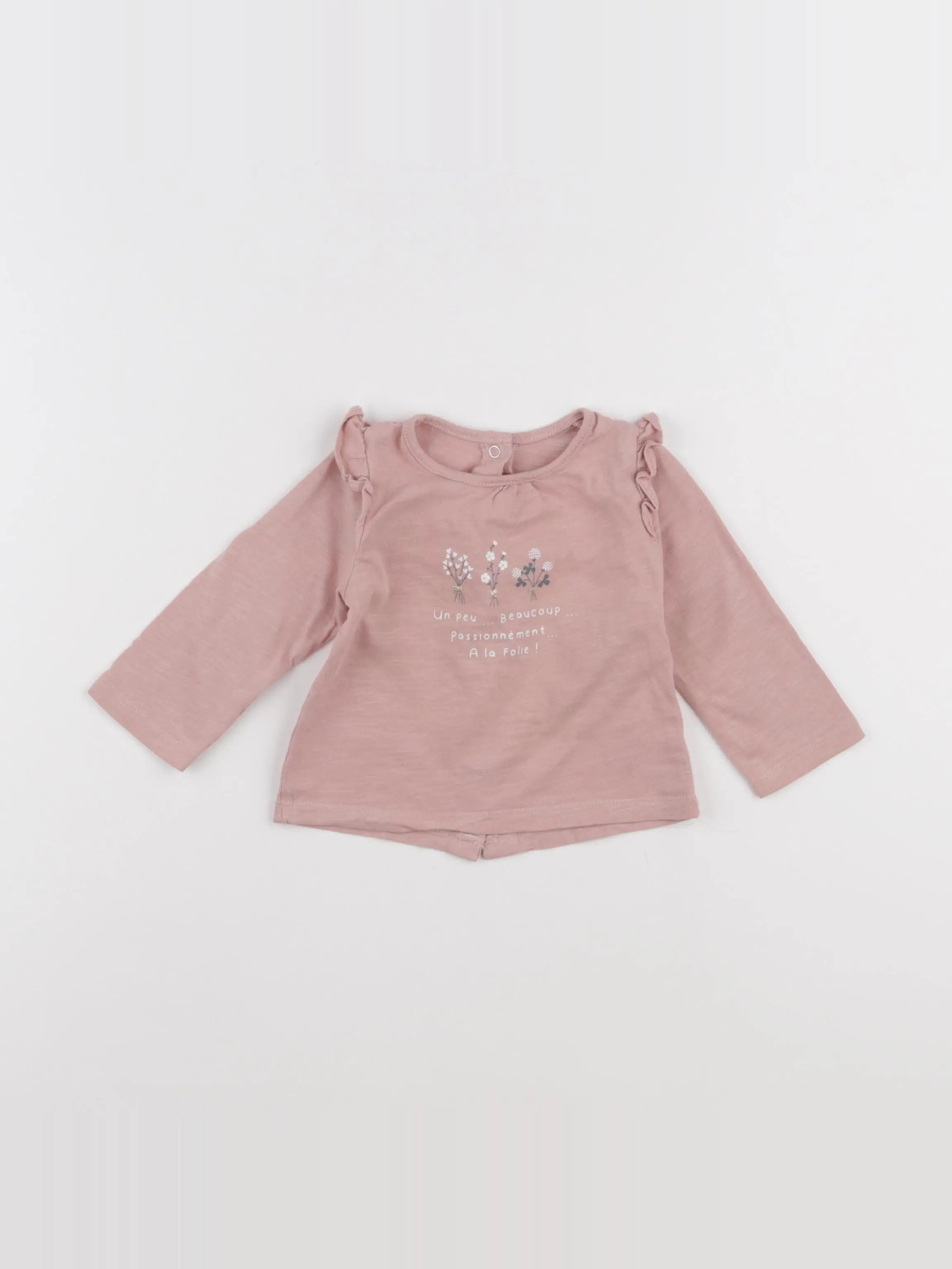 Vertbaudet - tee-shirt rose - 6 mois