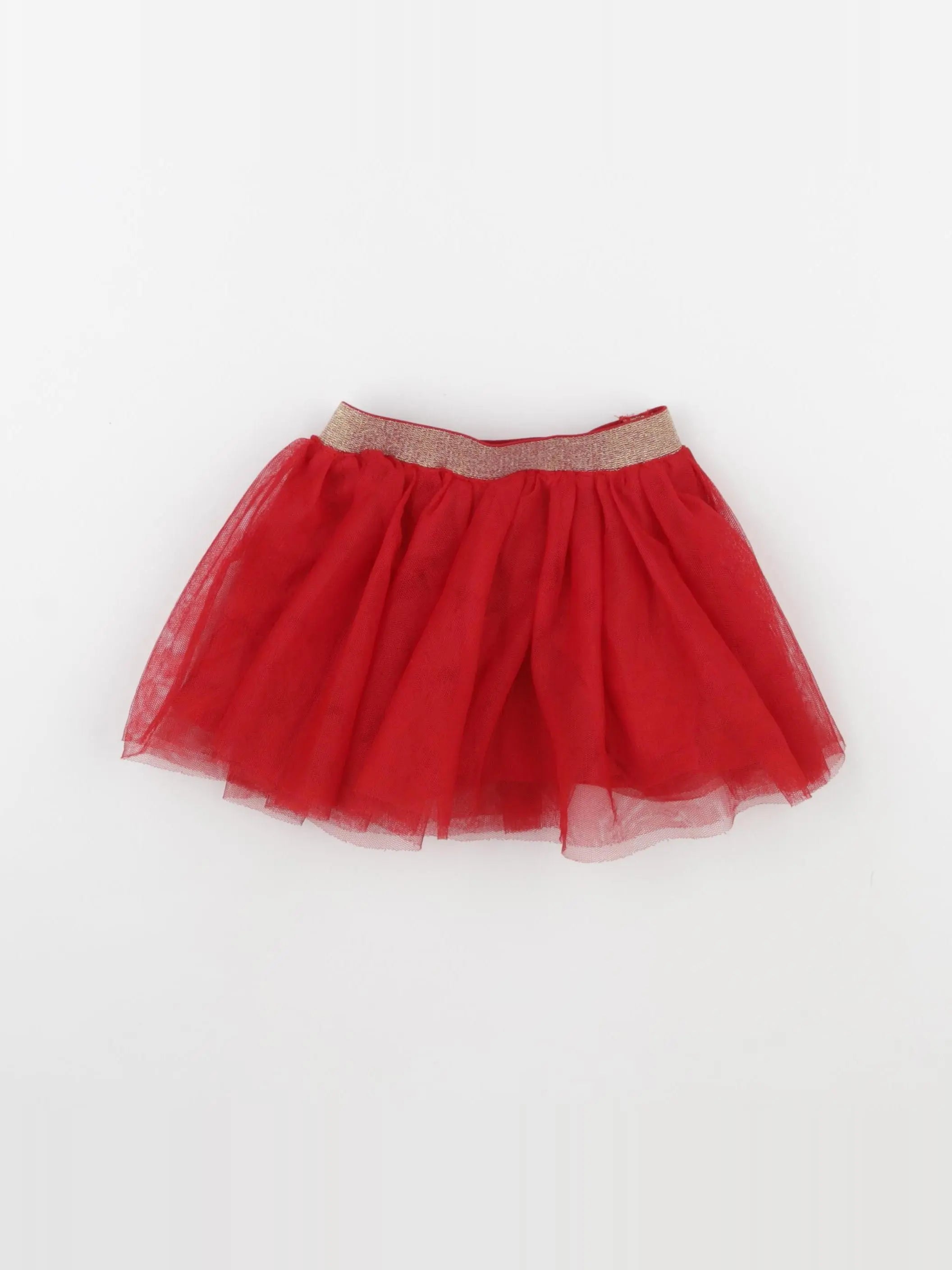 Vertbaudet - jupe rouge, or - 18 mois
