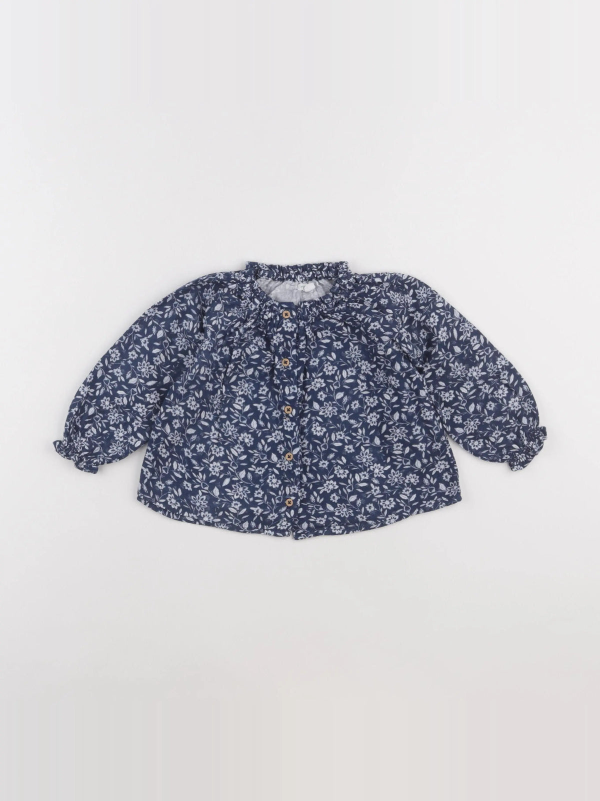 Vertbaudet - blouse bleu - 12 mois
