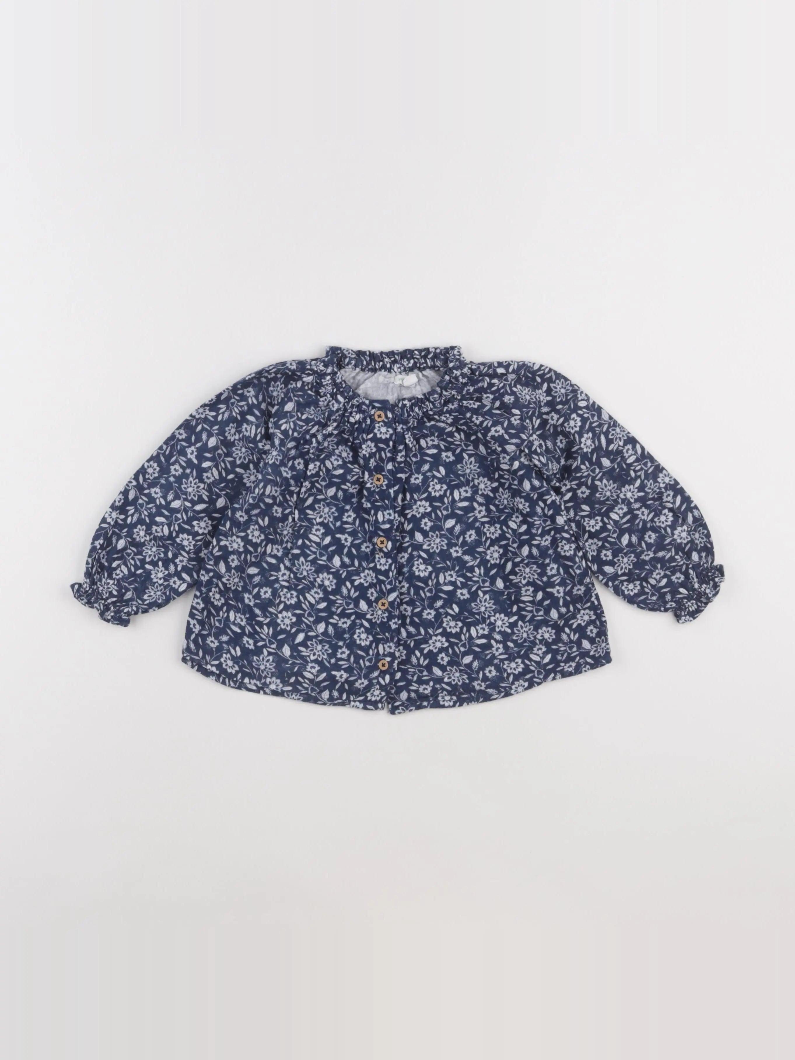 Vertbaudet - blouse bleu - 12 mois