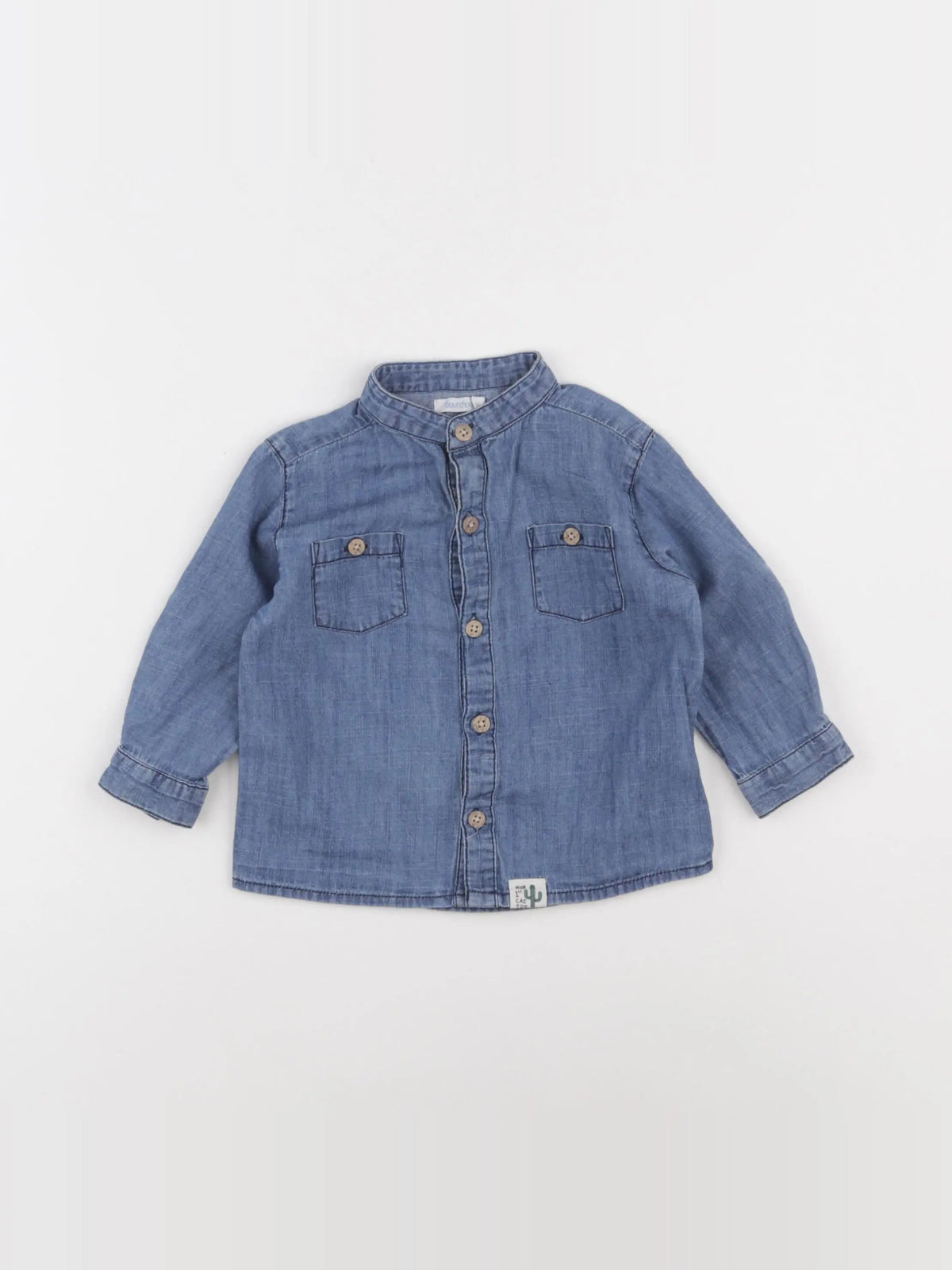 Boutchou - chemise bleu - 9 mois
