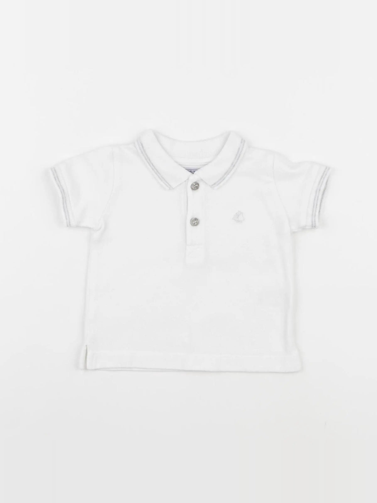 Petit Bateau - polo blanc - 6 mois