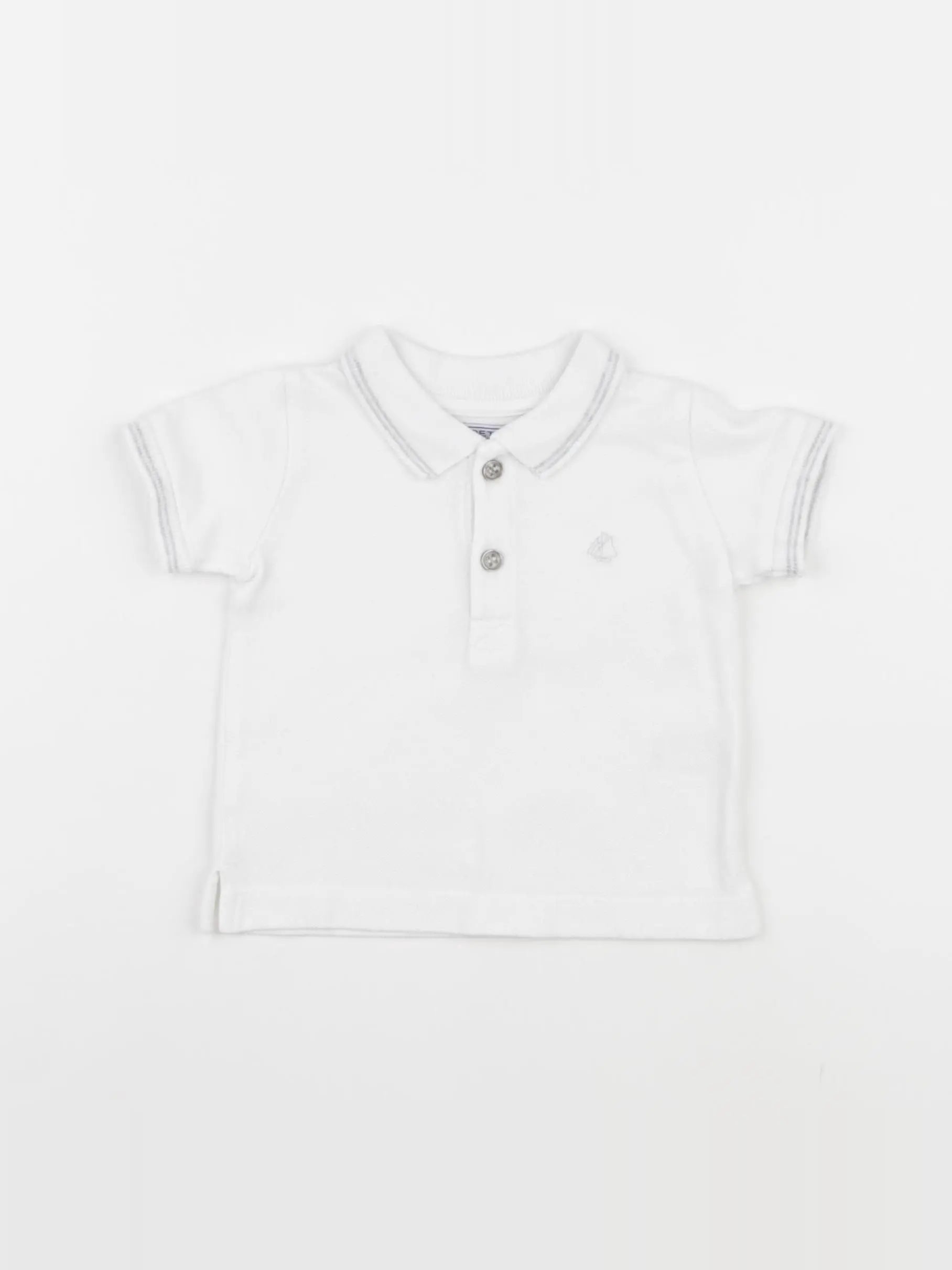 Petit Bateau - polo blanc - 6 mois