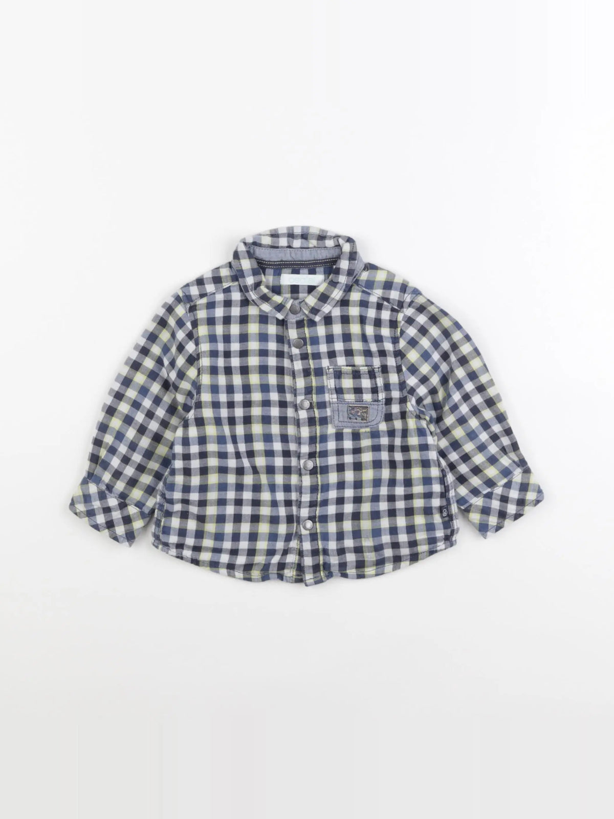 Obaïbi - chemise bleu, blanc - 9 mois
