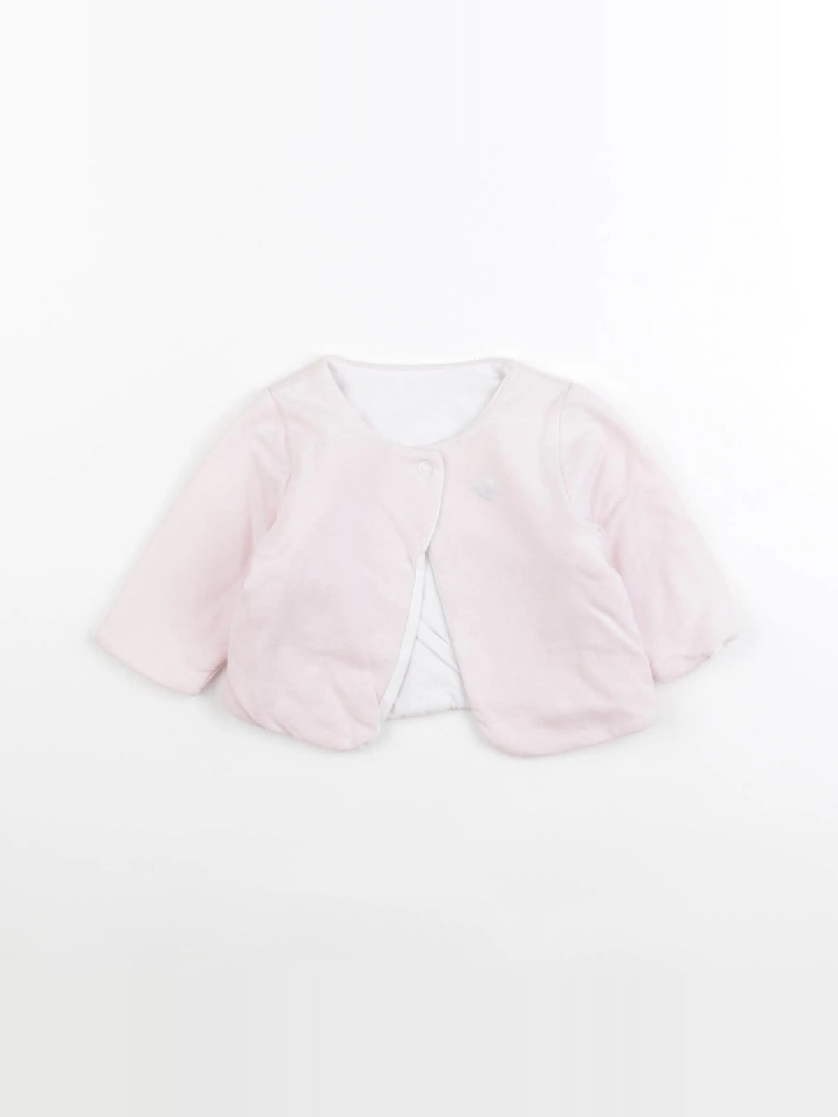 Obaïbi - gilet réversible rose, blanc - 3 mois