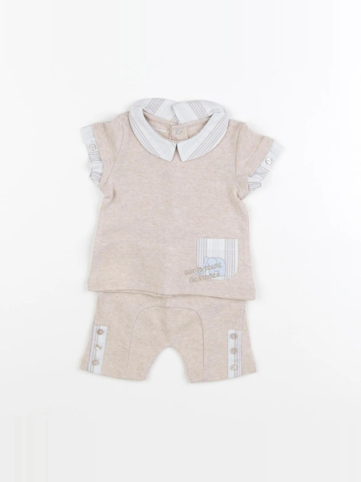 Vertbaudet - ensemble marron - 1 mois