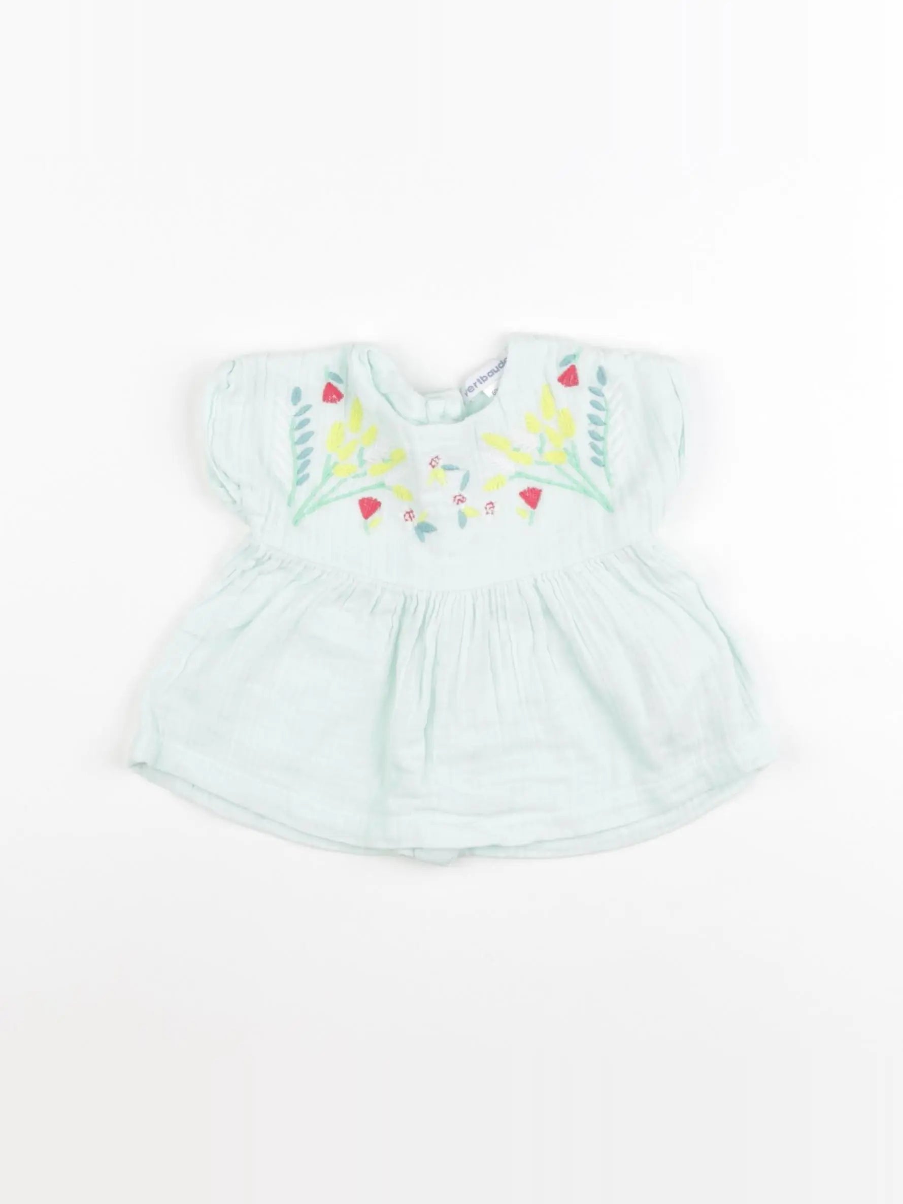 Vertbaudet - blouse vert - 3 mois