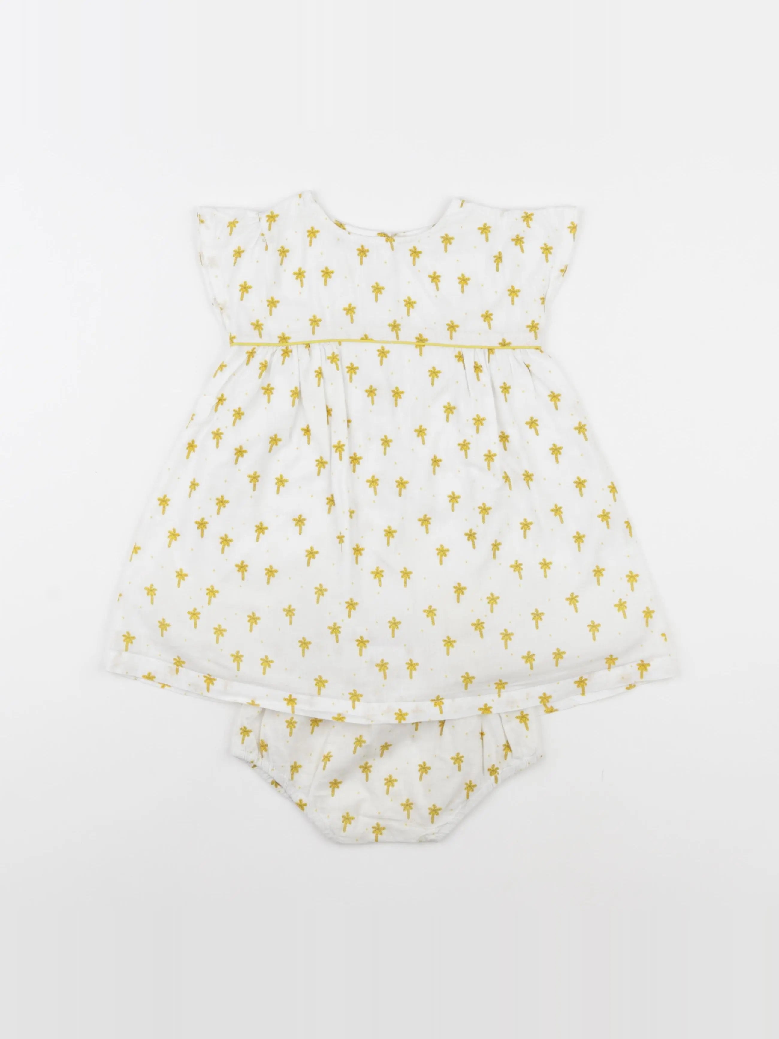 DPAM - robe blanc, jaune - 12 mois