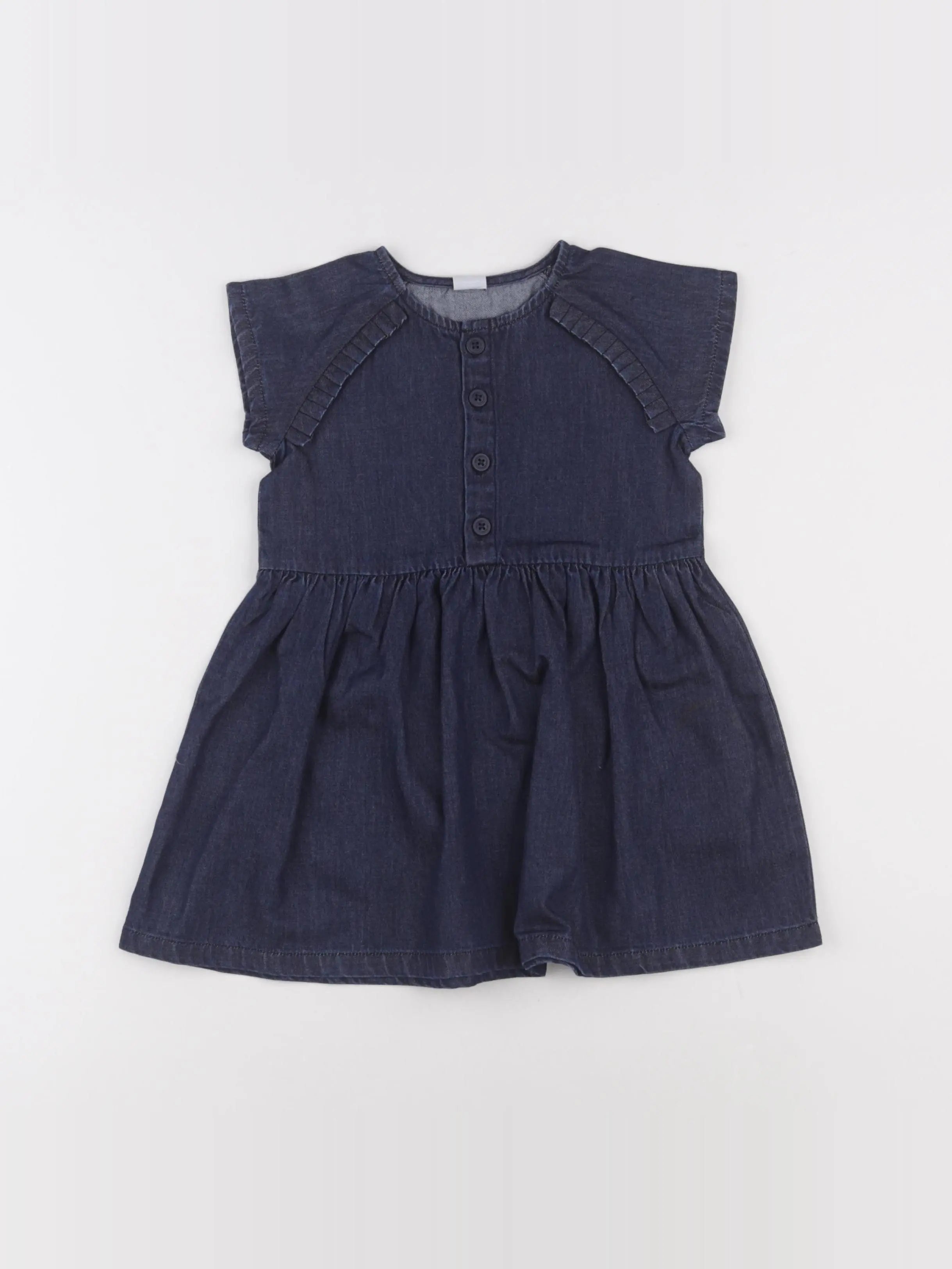 Petit Bateau - robe bleu - 12 mois
