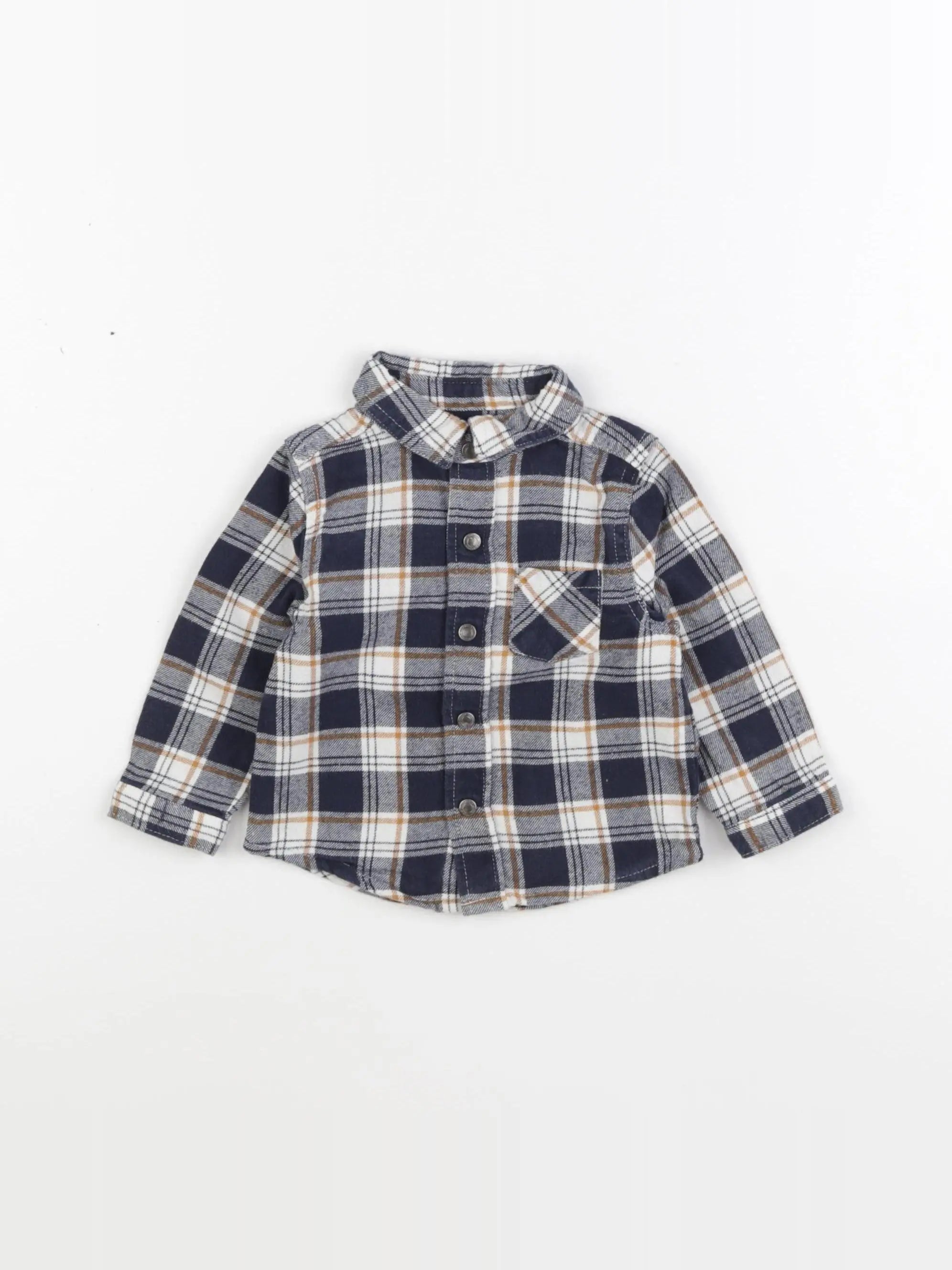 Vertbaudet - chemise bleu - 12 mois