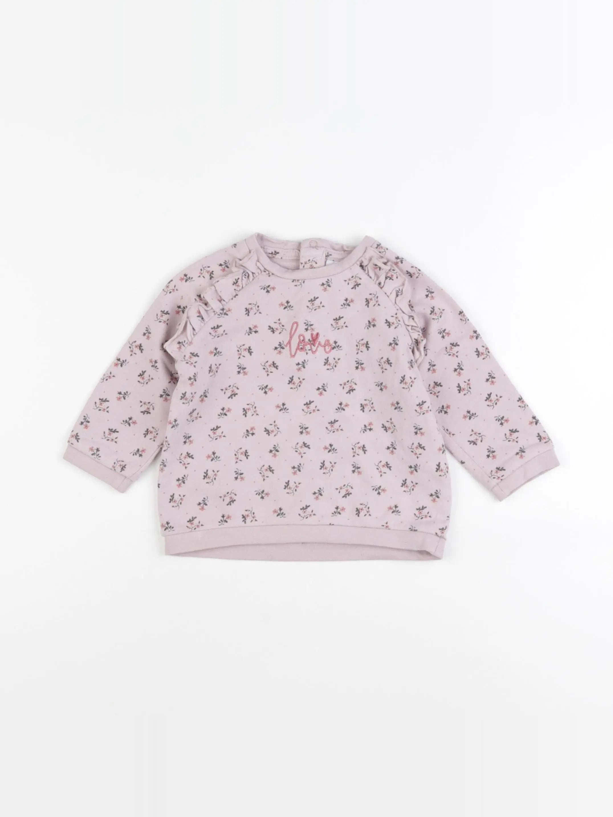 Vertbaudet - sweat rose - 9 mois
