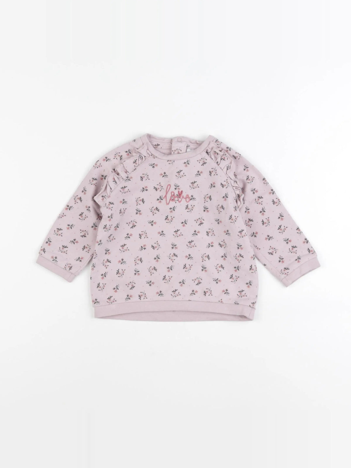 Vertbaudet - sweat rose - 9 mois