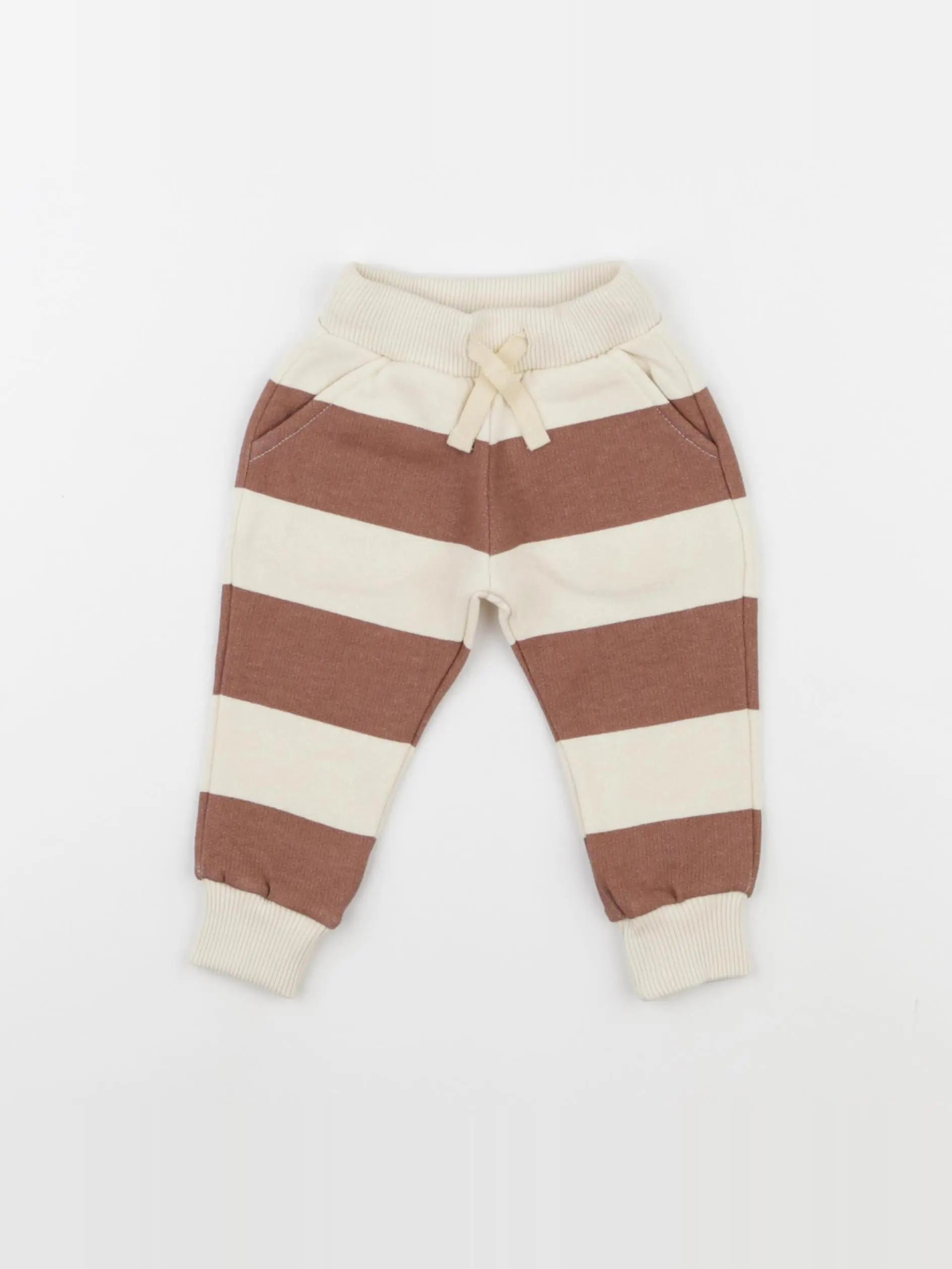 Jogging rayé beige