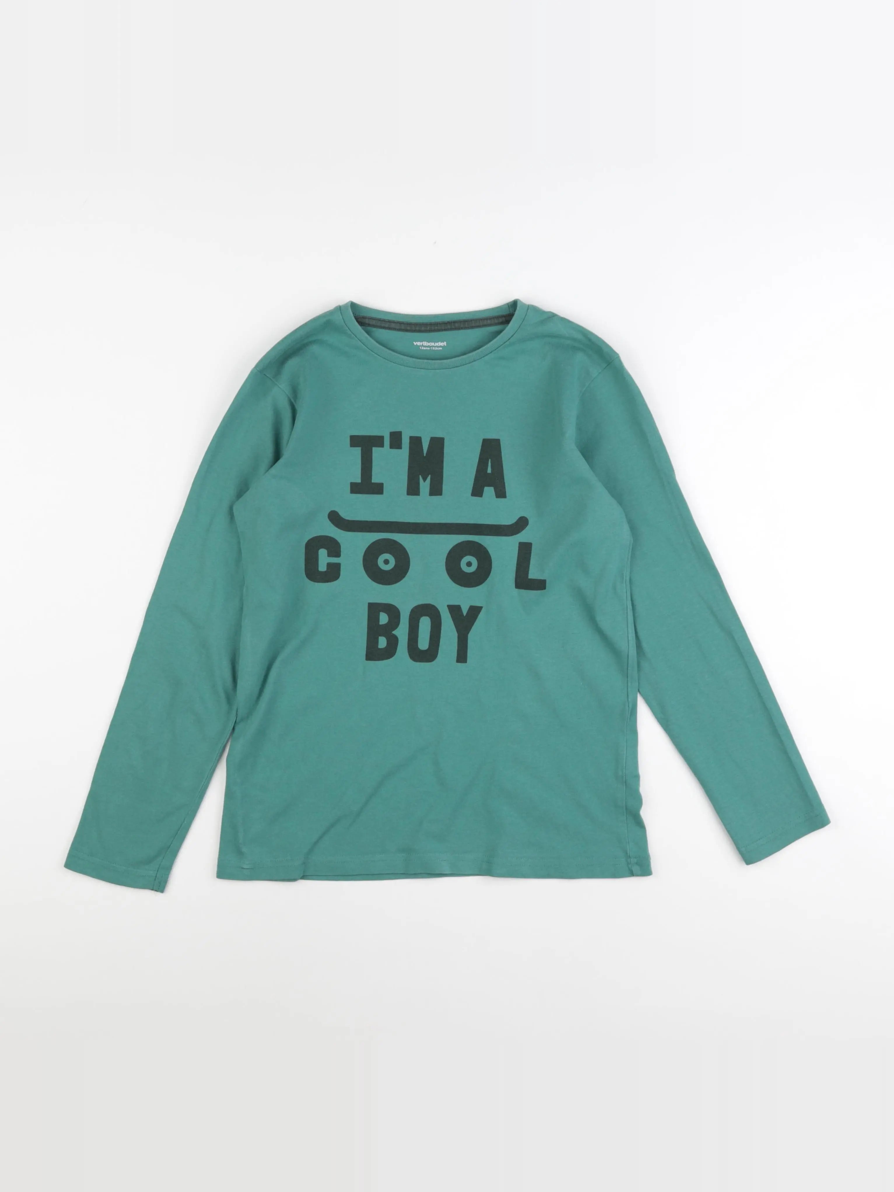 Vertbaudet - tee-shirt vert - 12 ans