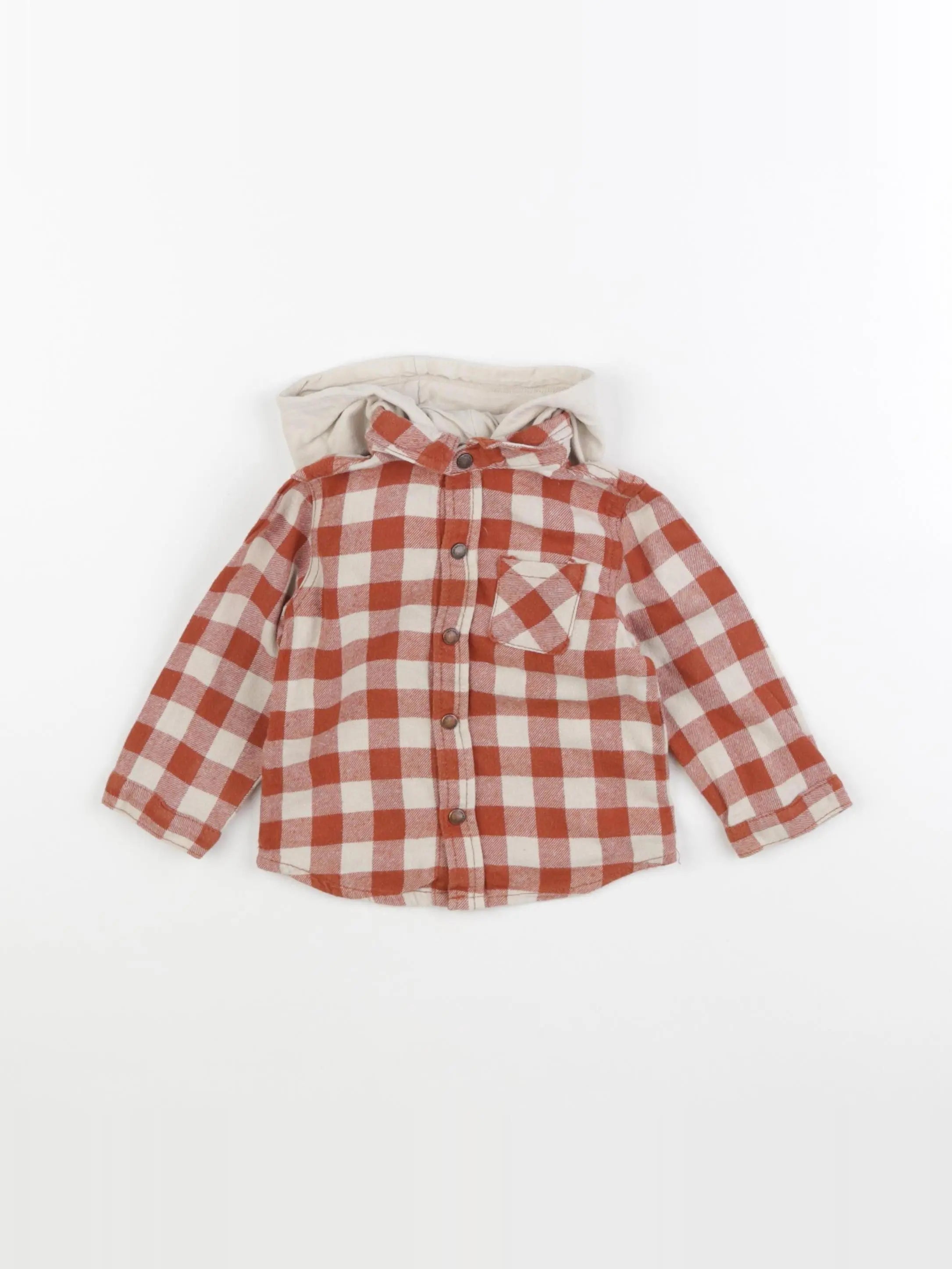 Vertbaudet - chemise rouge - 12 mois