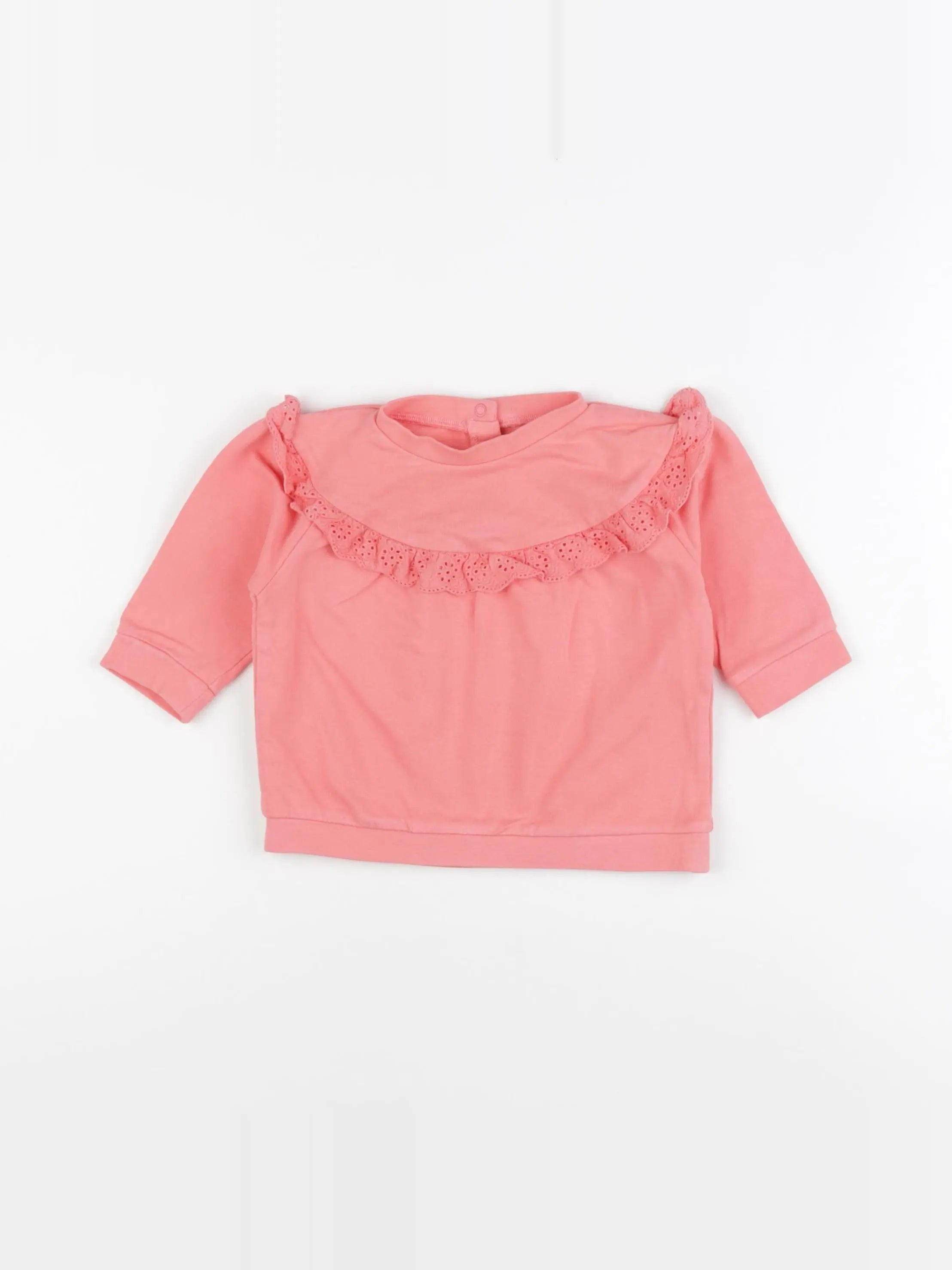 Vertbaudet - sweat rose - 9 mois