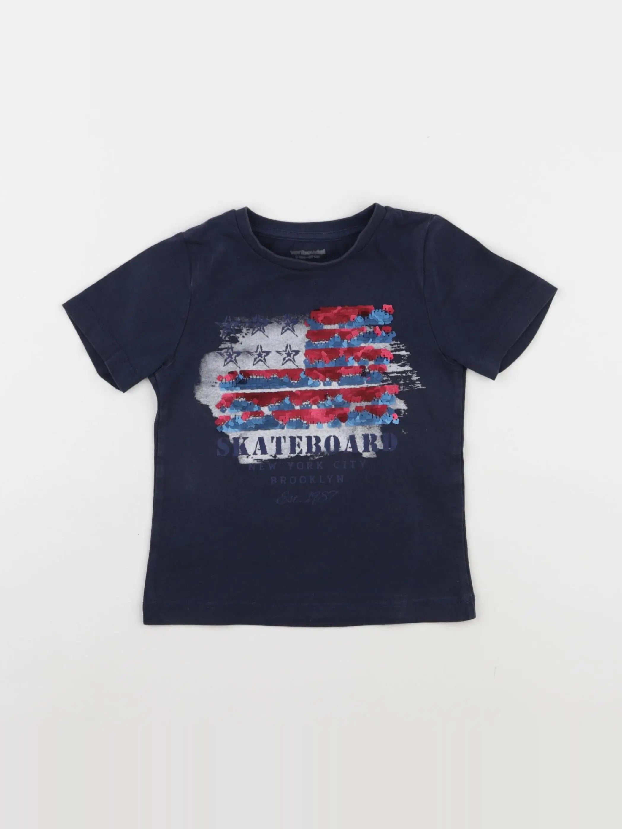 Vertbaudet - tee-shirt bleu - 2 ans
