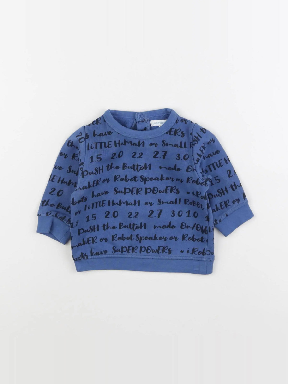 Vertbaudet - sweat bleu - 3 mois