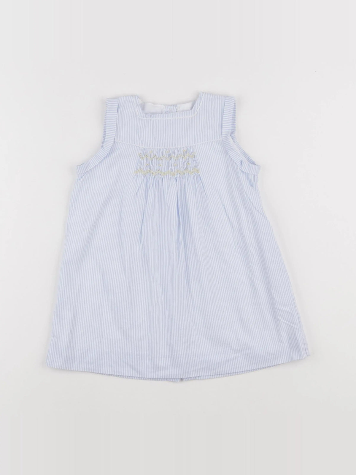 Cyrillus - robe blanc, bleu - 18 mois