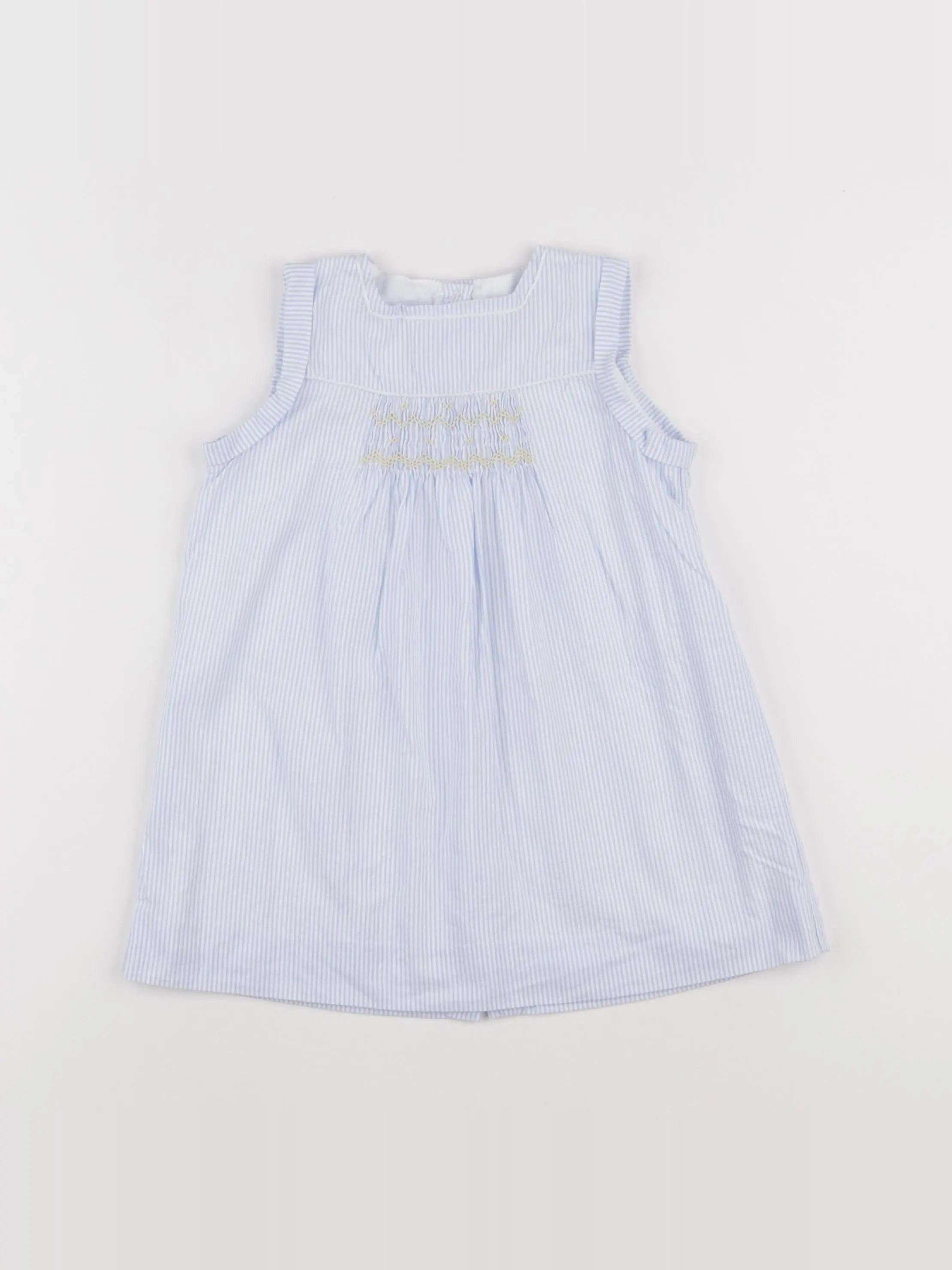 Cyrillus - robe blanc, bleu - 18 mois