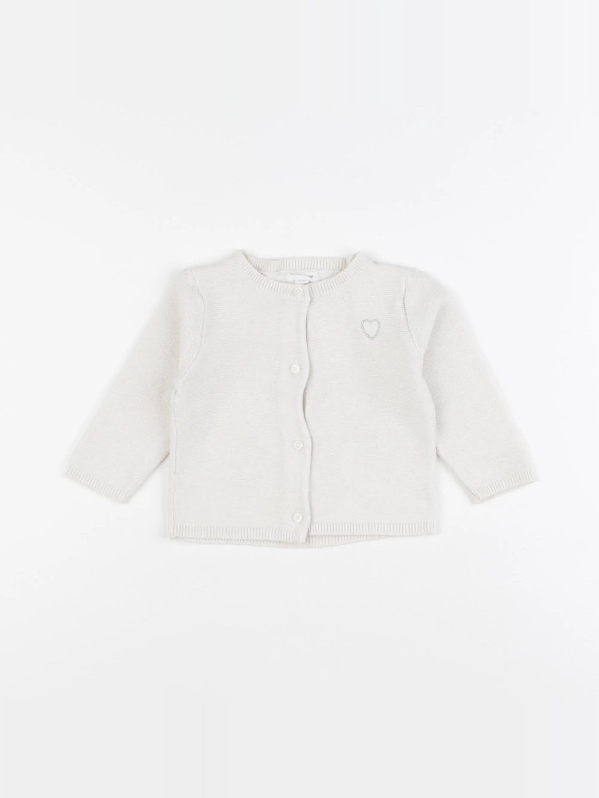 Vertbaudet - gilet beige - 6 mois