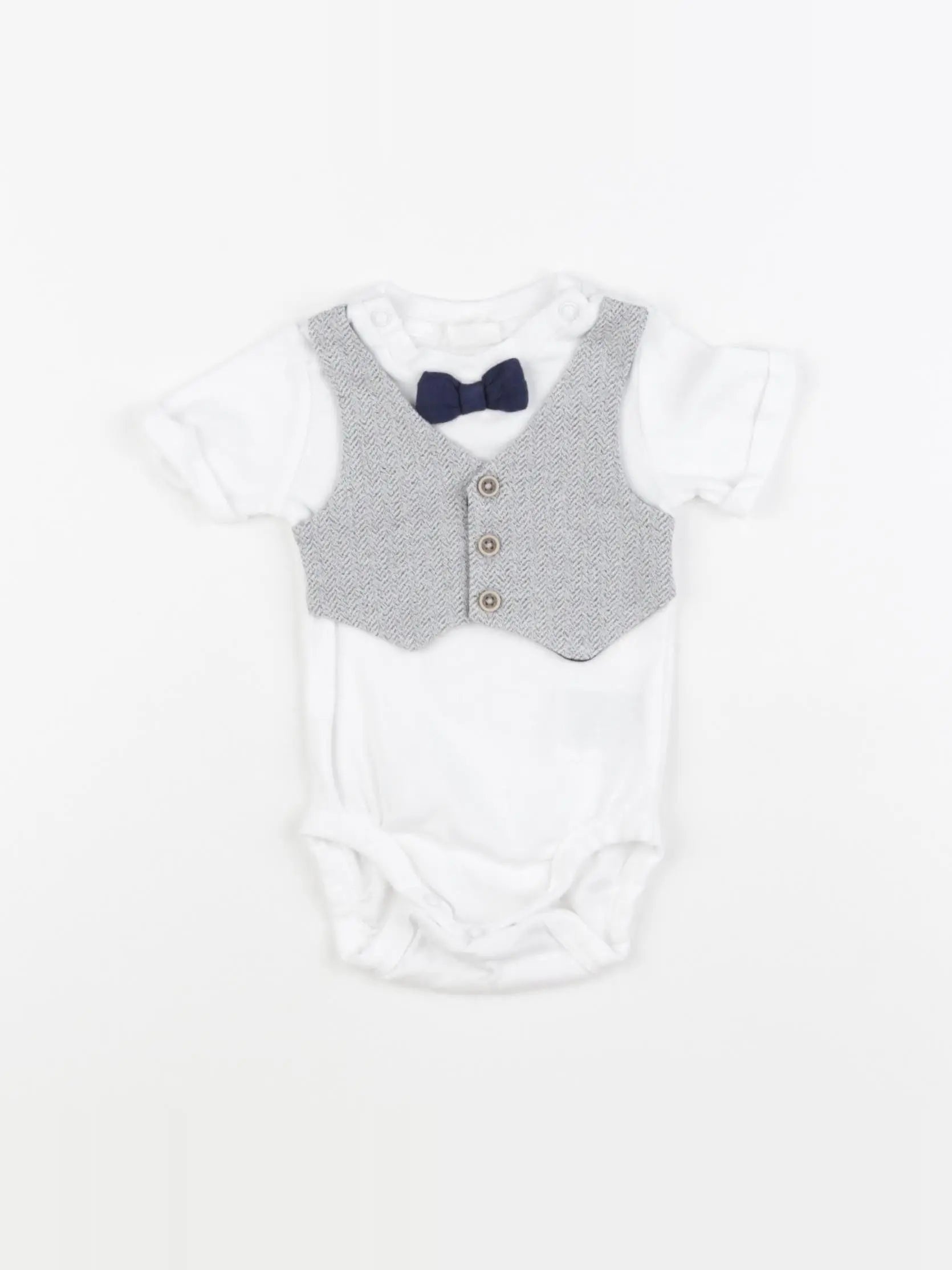 H&M - body tee-shirt blanc - 3 mois