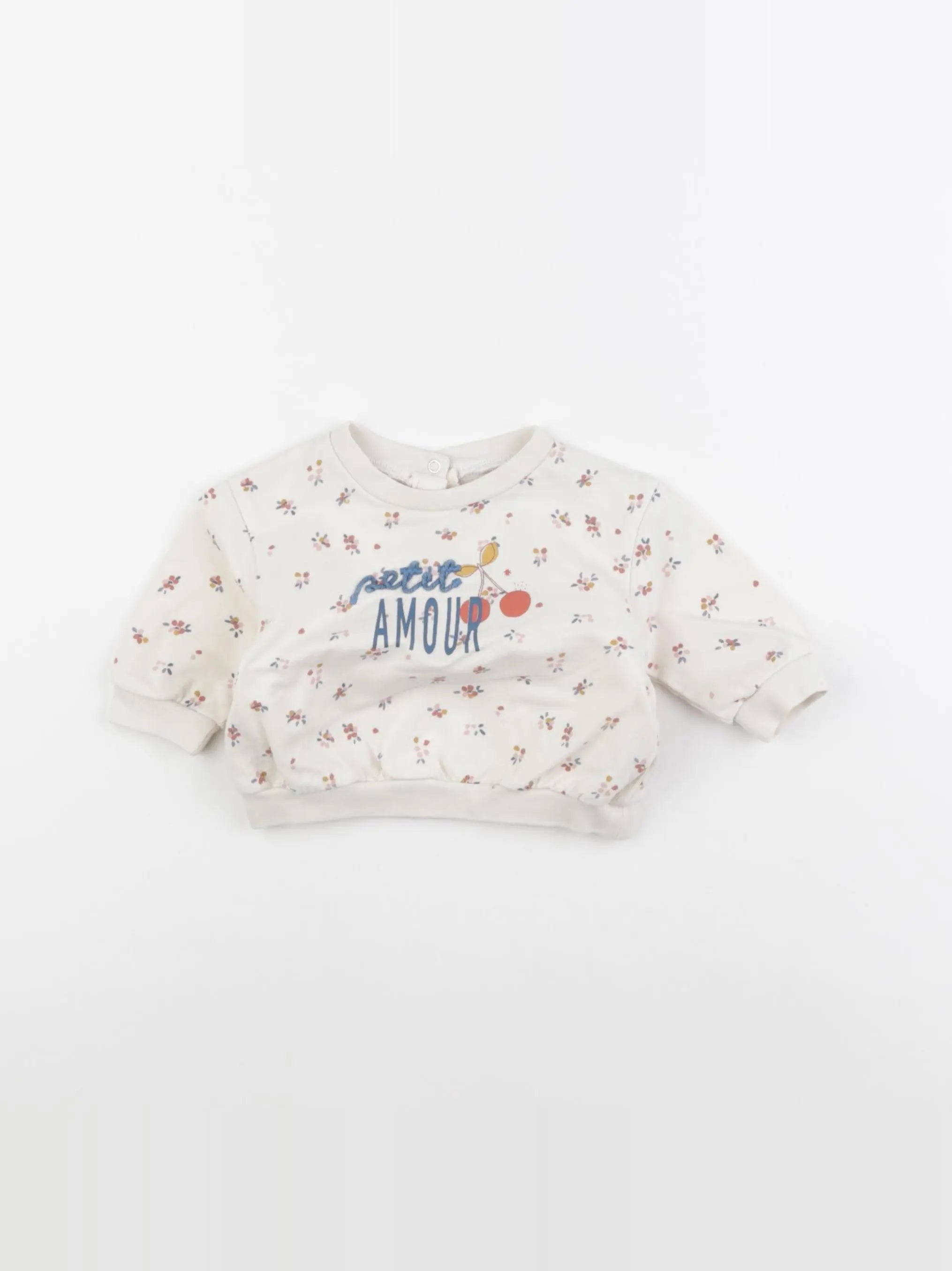Vertbaudet - sweat blanc - 3 mois