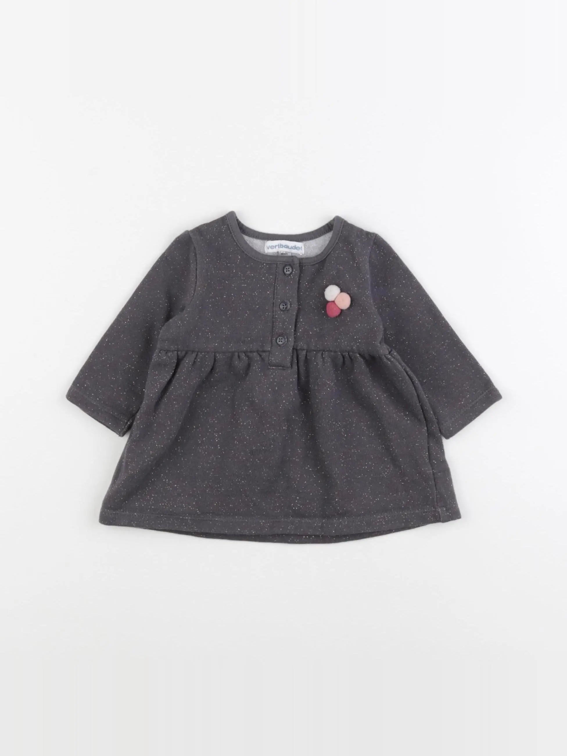Vertbaudet - robe gris - 3 mois