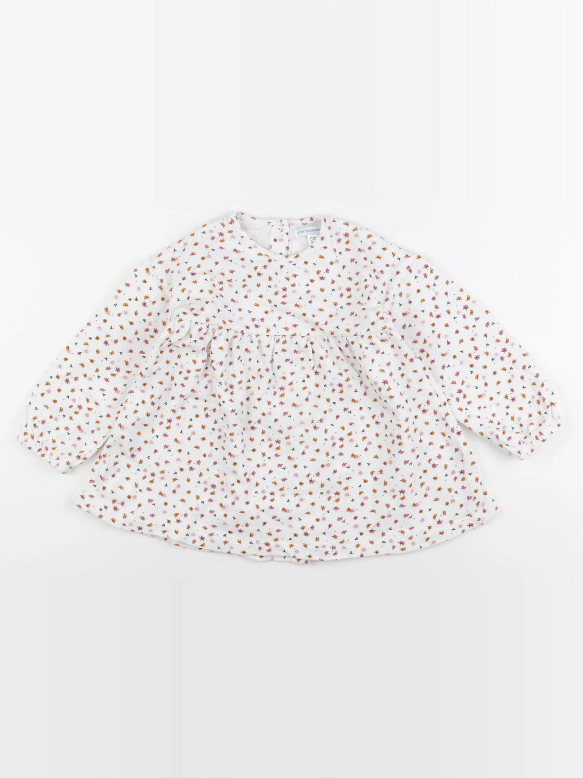 Vertbaudet - robe blanc, rose - 3 ans