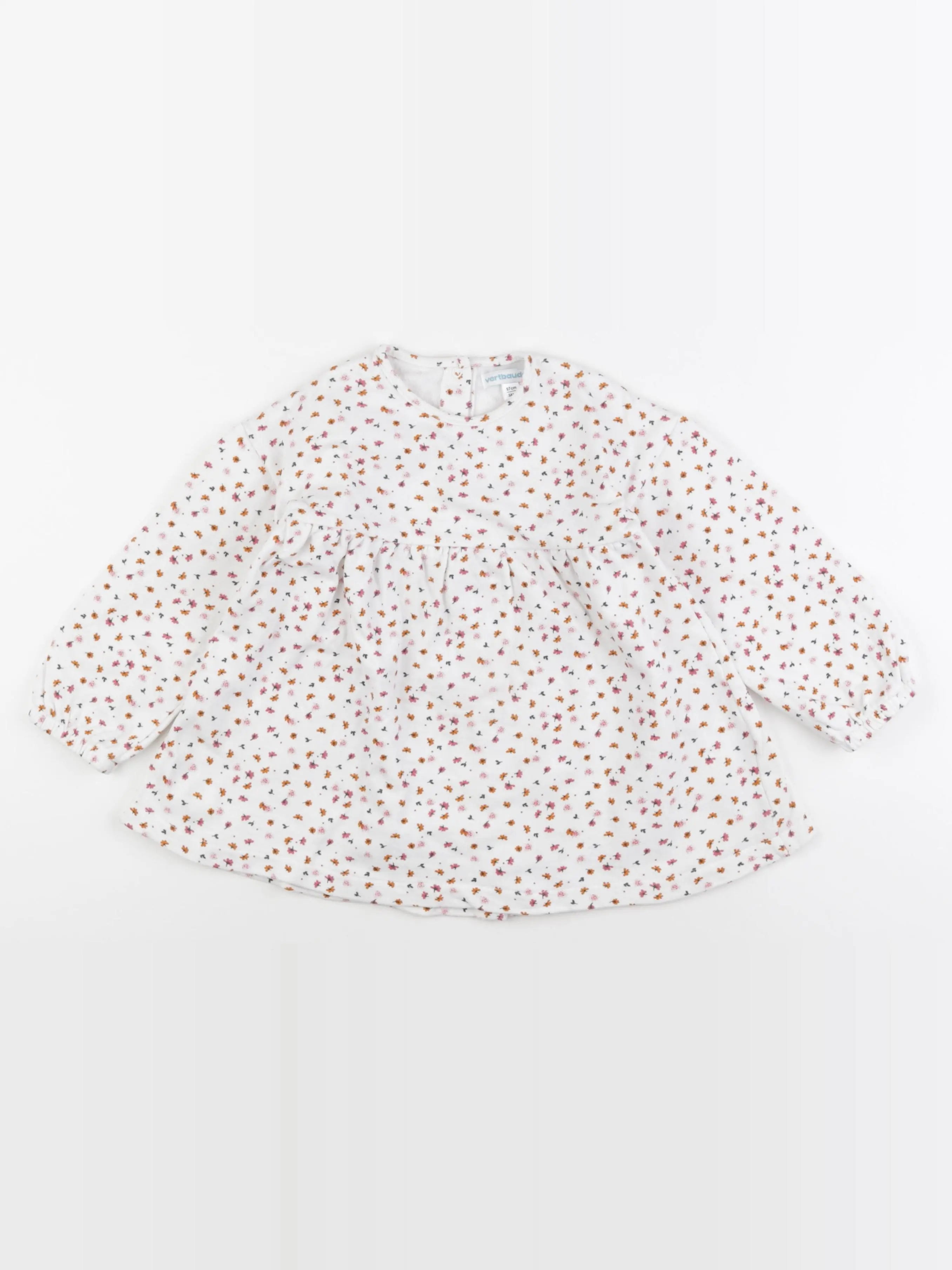 Vertbaudet - robe blanc, rose - 3 ans