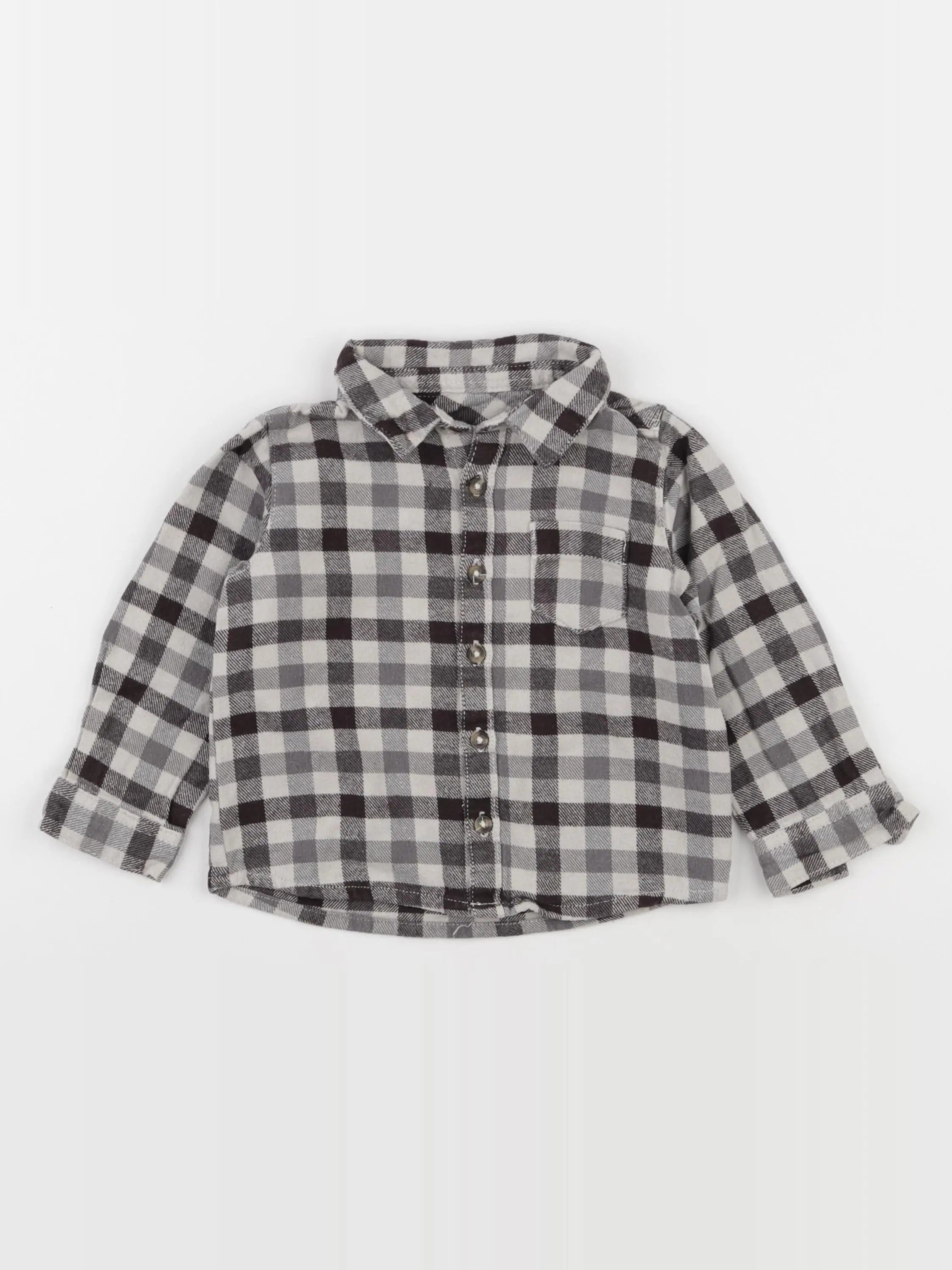 Vertbaudet - chemise marron - 24 mois