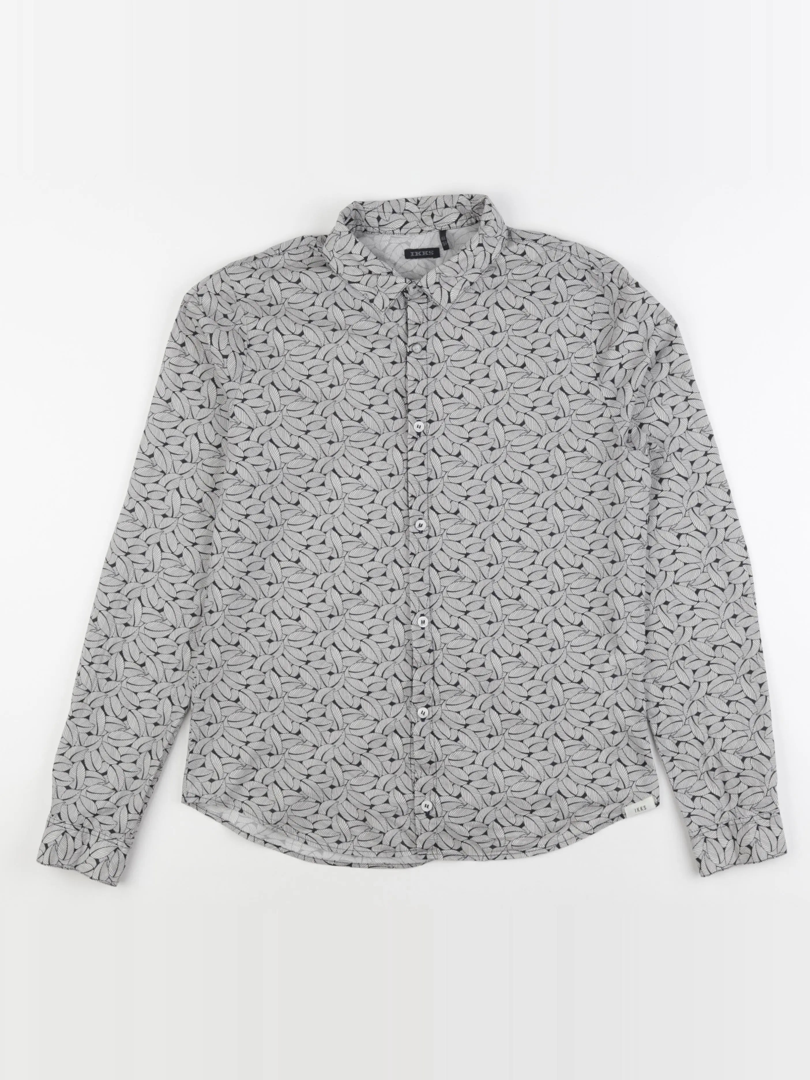 IKKS - chemise bleu, gris - 14 ans