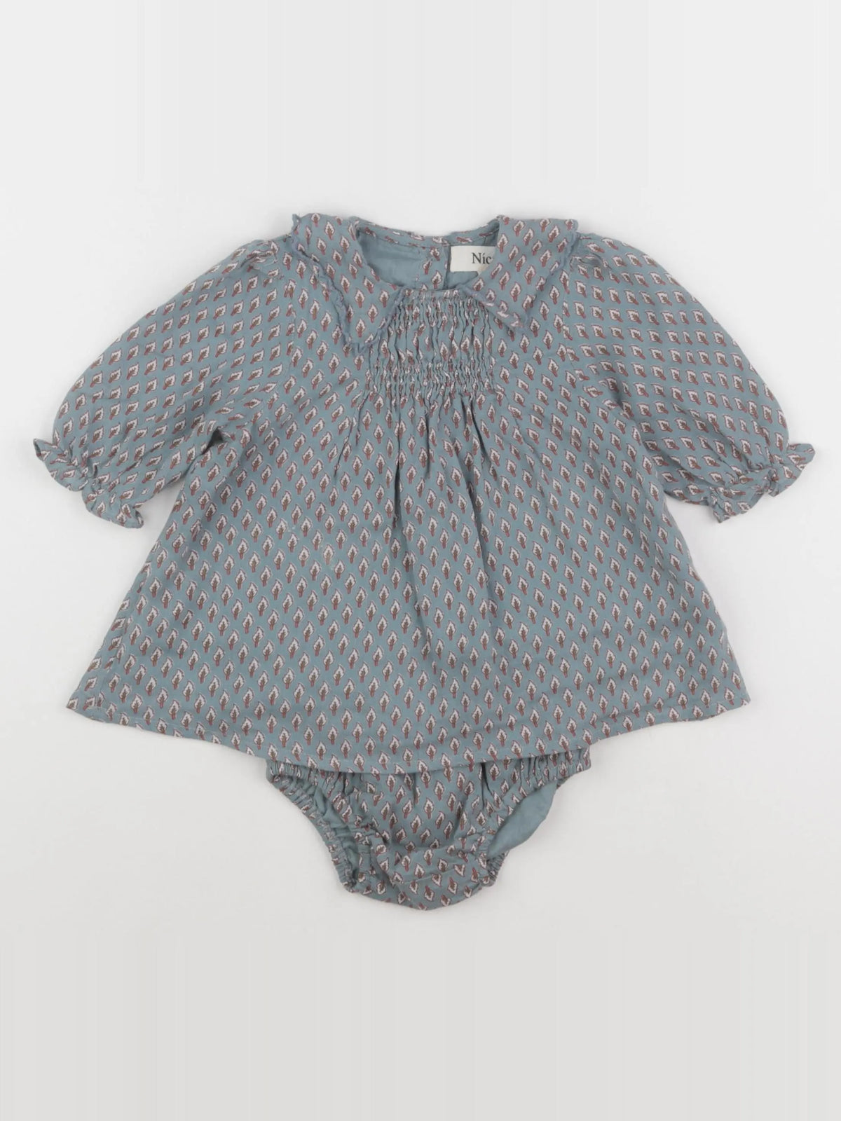 Nicoli - robe bleu - 9/12 mois