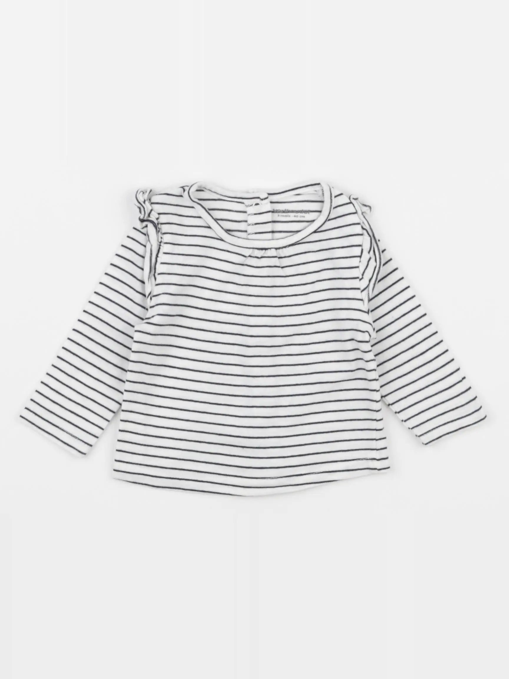 Vertbaudet - tee-shirt blanc - 3 mois