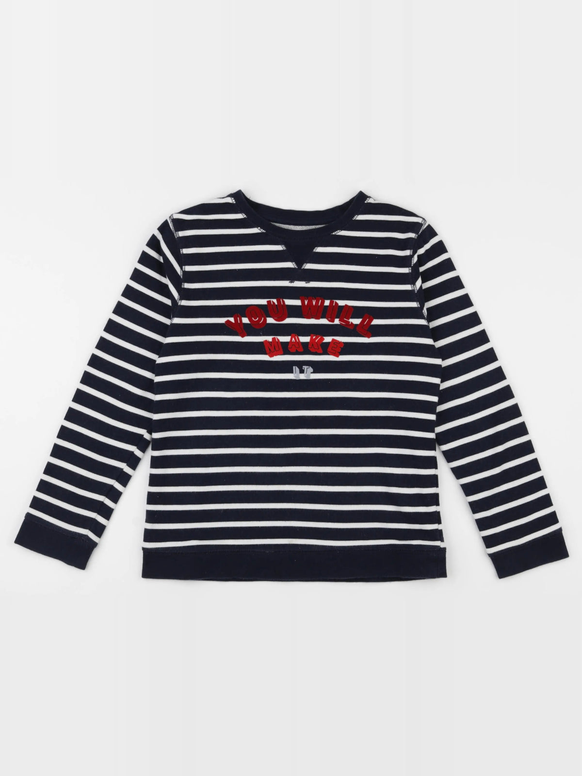 Monoprix - sweat bleu, blanc - 10 ans