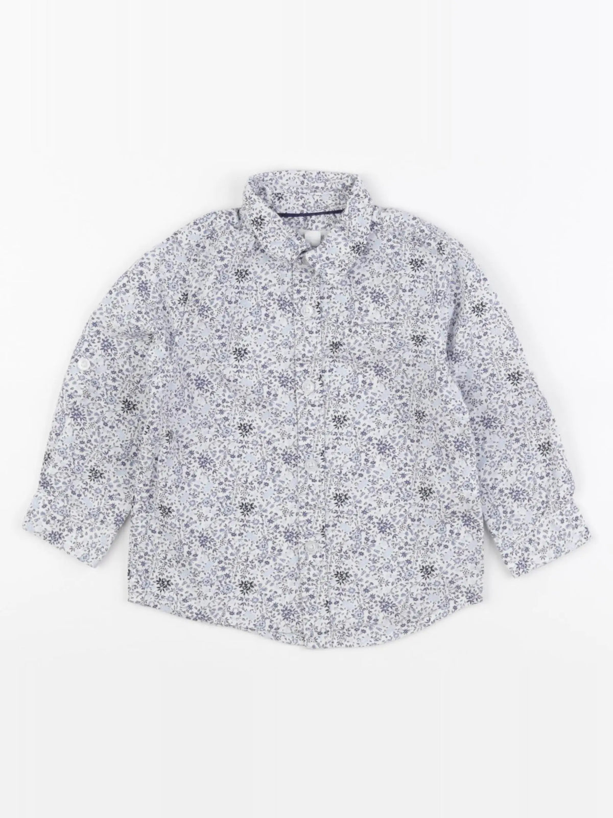Vertbaudet - chemise bleu, blanc - 2 ans