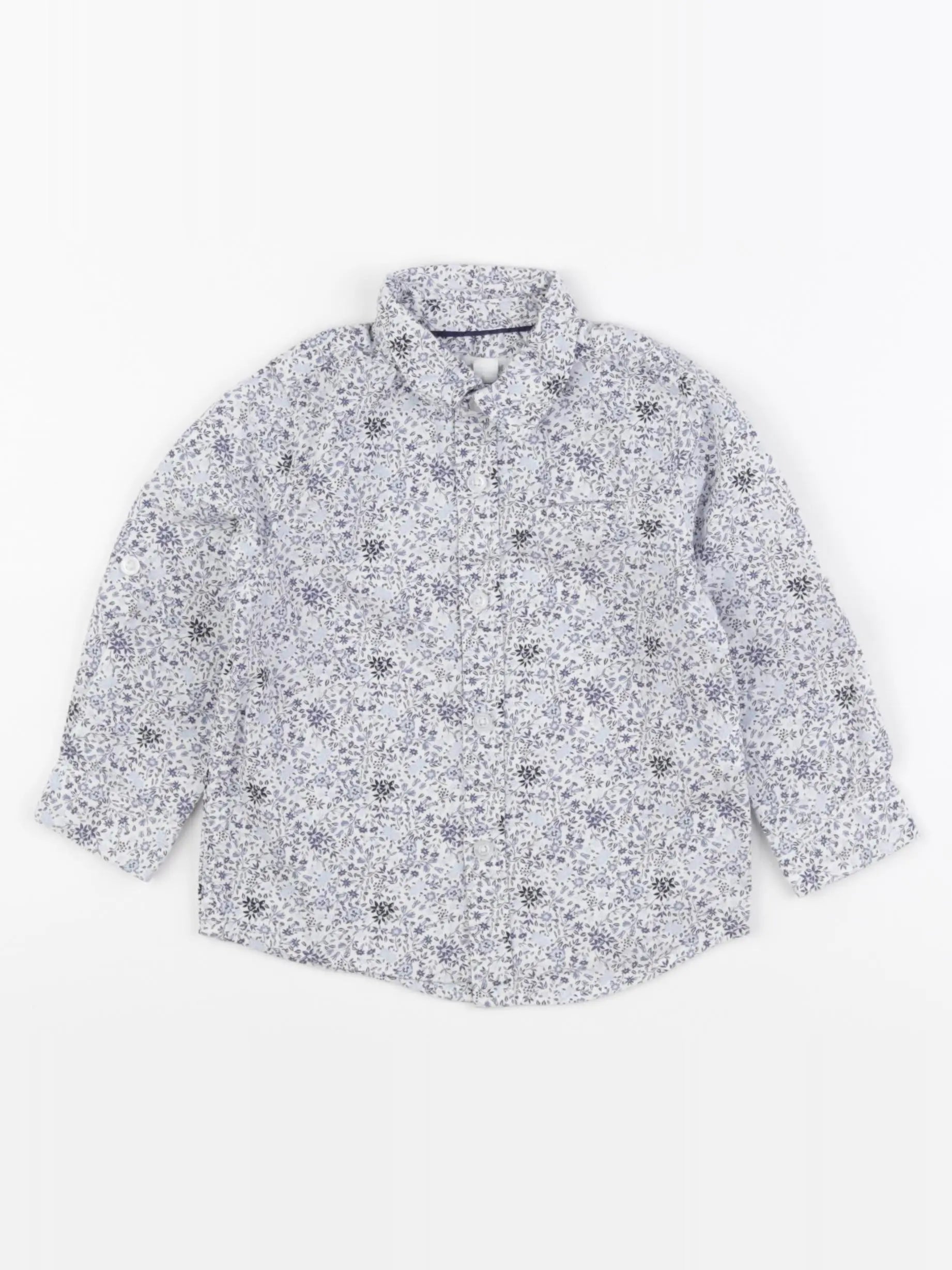Vertbaudet - chemise bleu, blanc - 2 ans