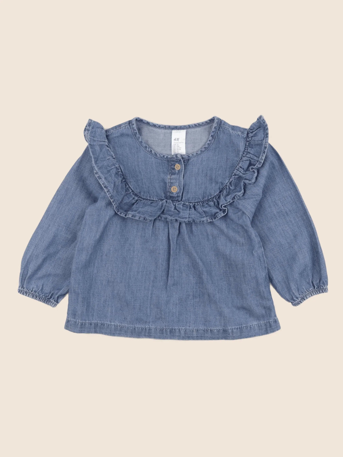 H&M - blouse bleu - 12/18 mois