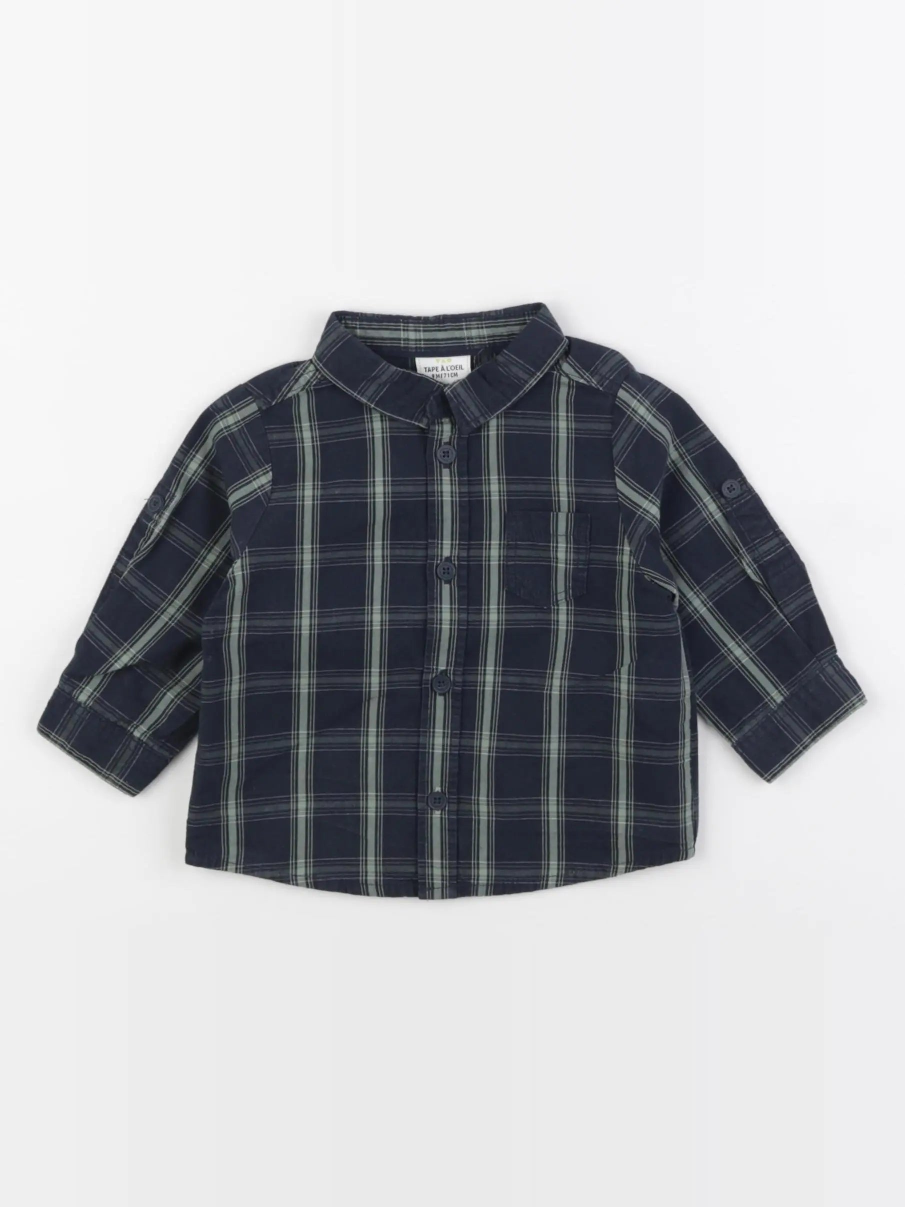 Tape à l'oeil - chemise bleu - 9 mois