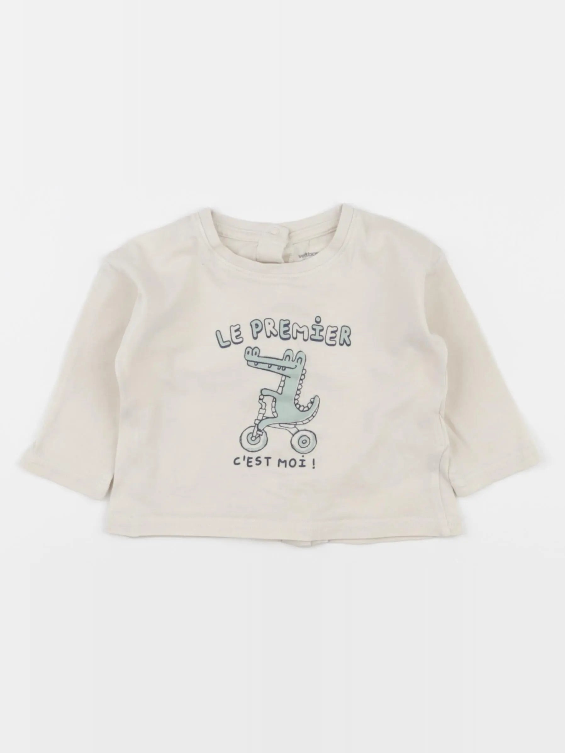 Vertbaudet - tee-shirt beige - 9 mois