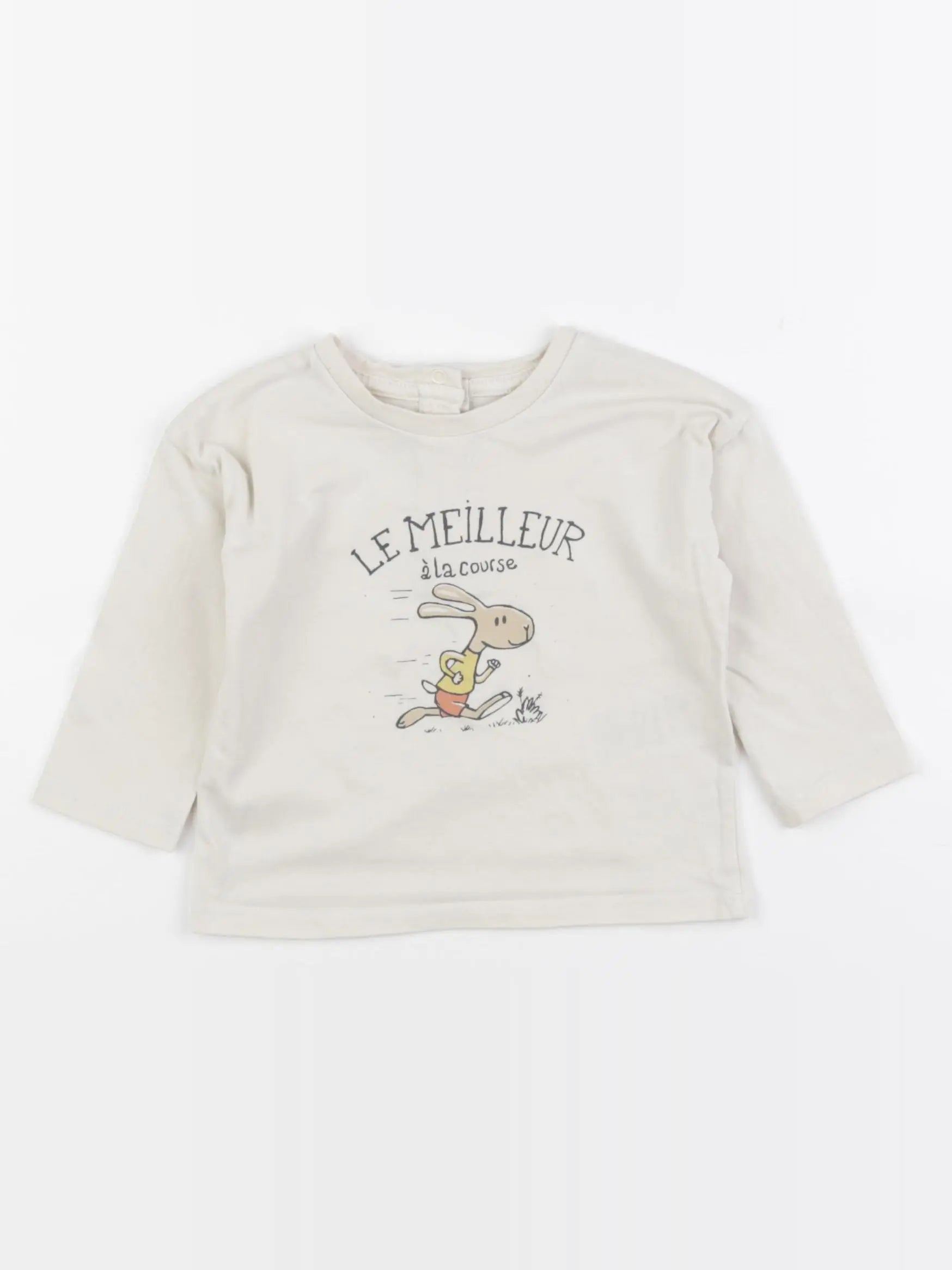 Vertbaudet - tee-shirt beige - 12 mois