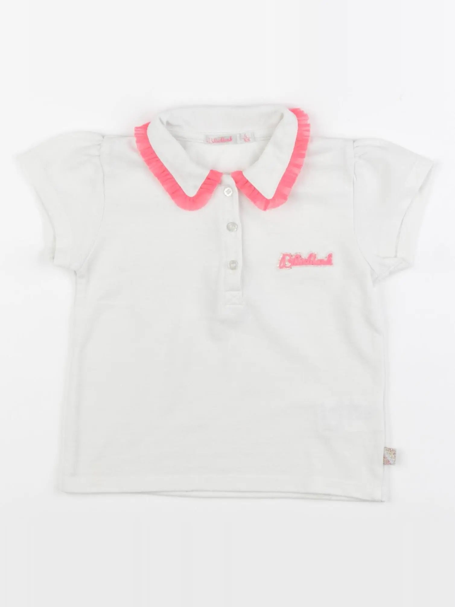 Billie Blush - polo blanc - 4 ans