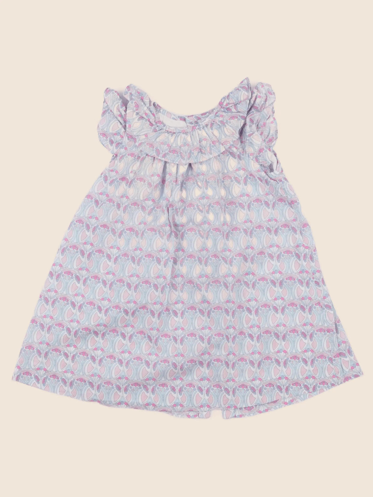 Jacadi - robe liberty bleu, rose - 24 mois