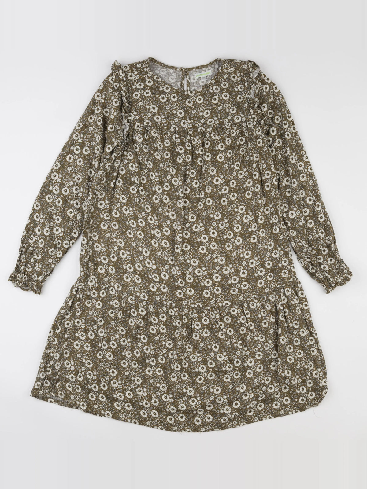 Vertbaudet - robe vert, blanc - 12 ans
