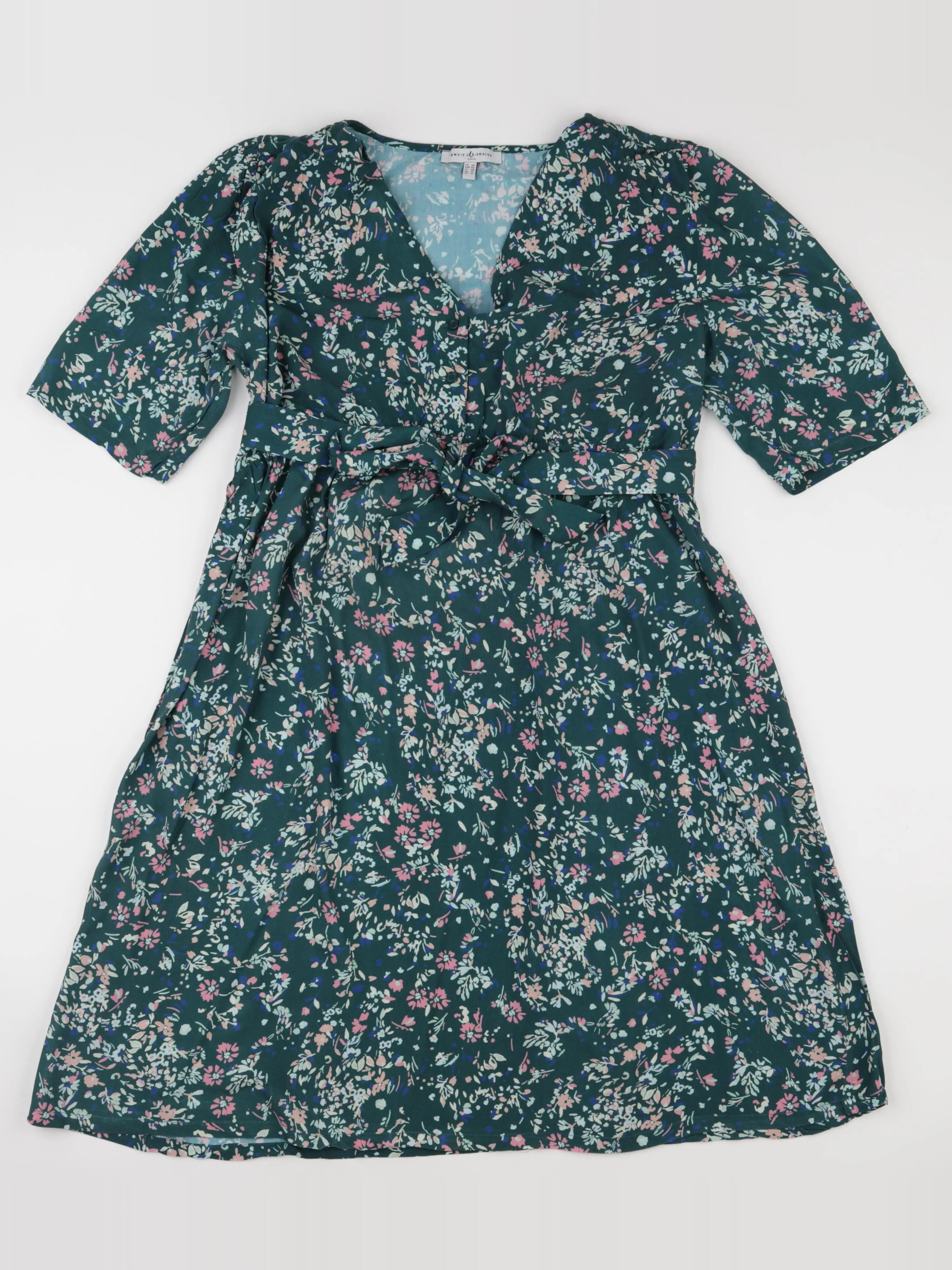 Envie de fraise - robe grossesse vert - 44