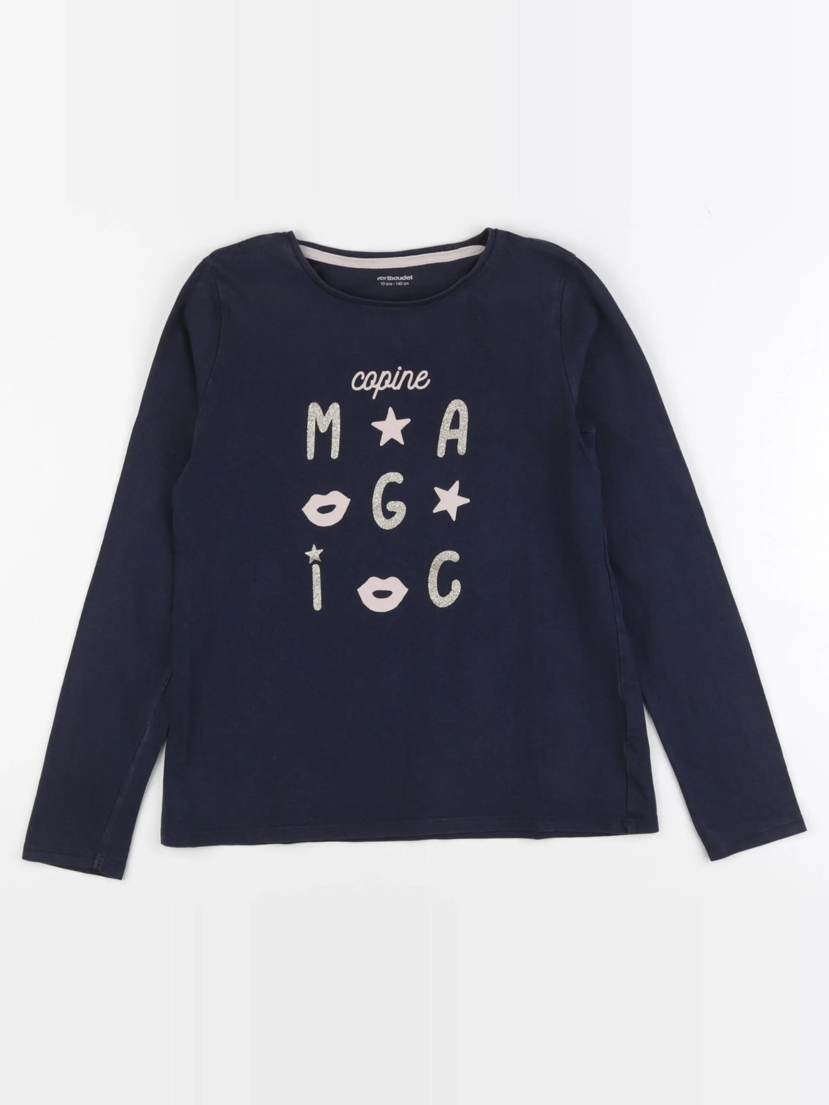 Vertbaudet - tee-shirt bleu - 10 ans