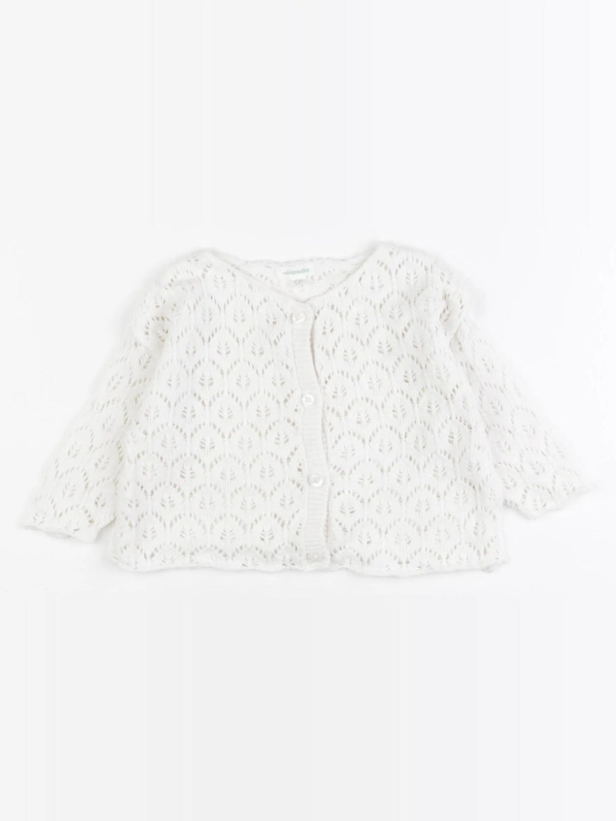 Vertbaudet - gilet velours blanc - 6 mois