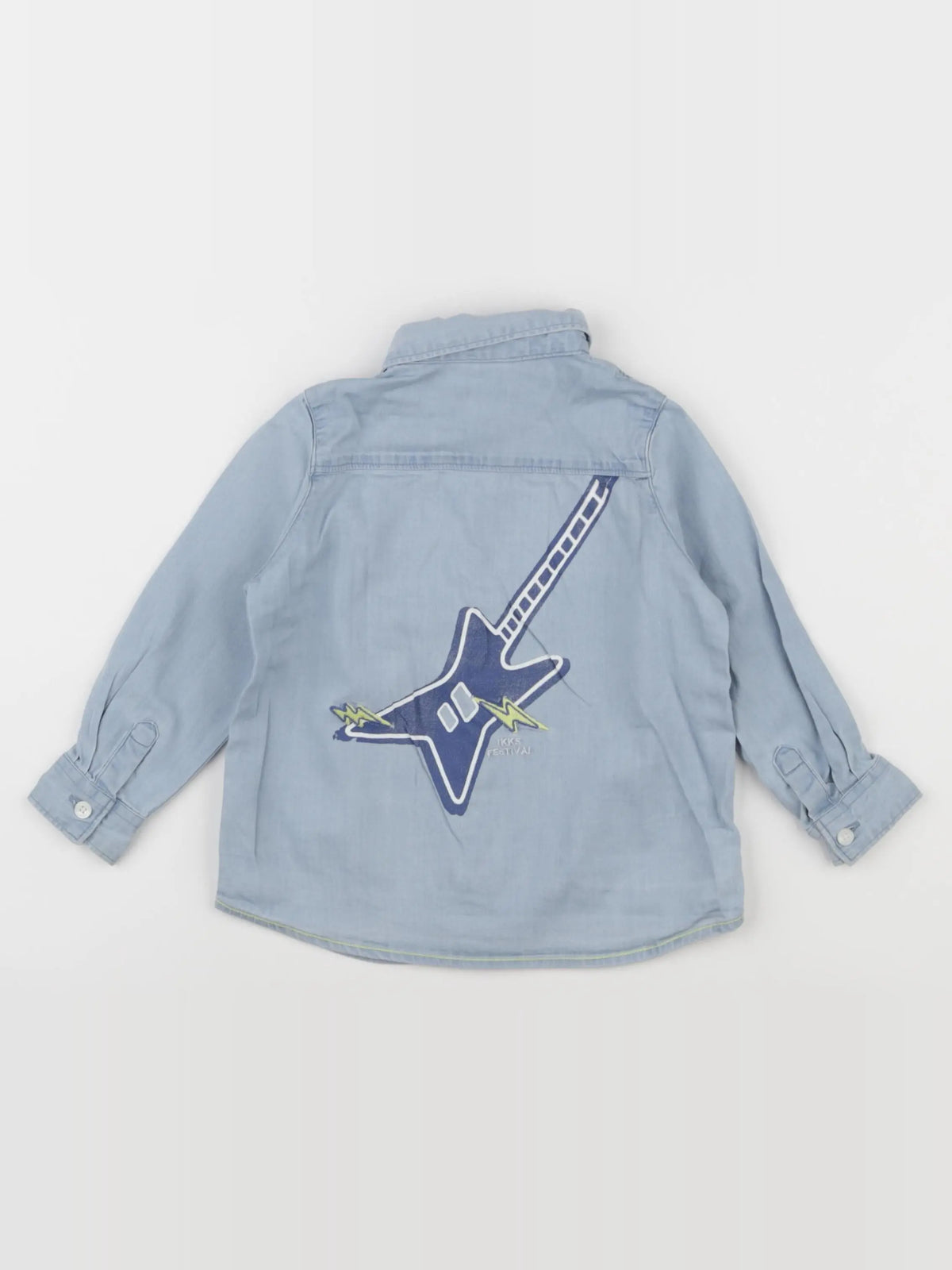IKKS - chemise imprimé au dos bleu - 18 mois